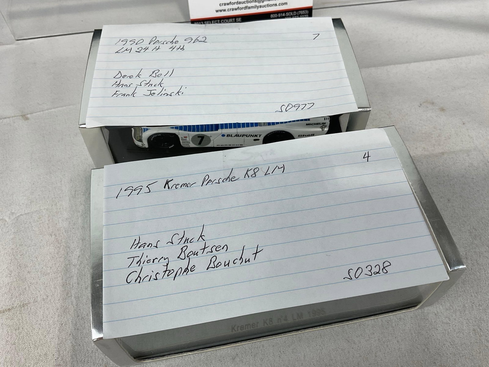 2 Spark 1/43 Scale Diecast Cars, 1990 Porsche 962 & 95 Kremer Porsche K8 LM - 7