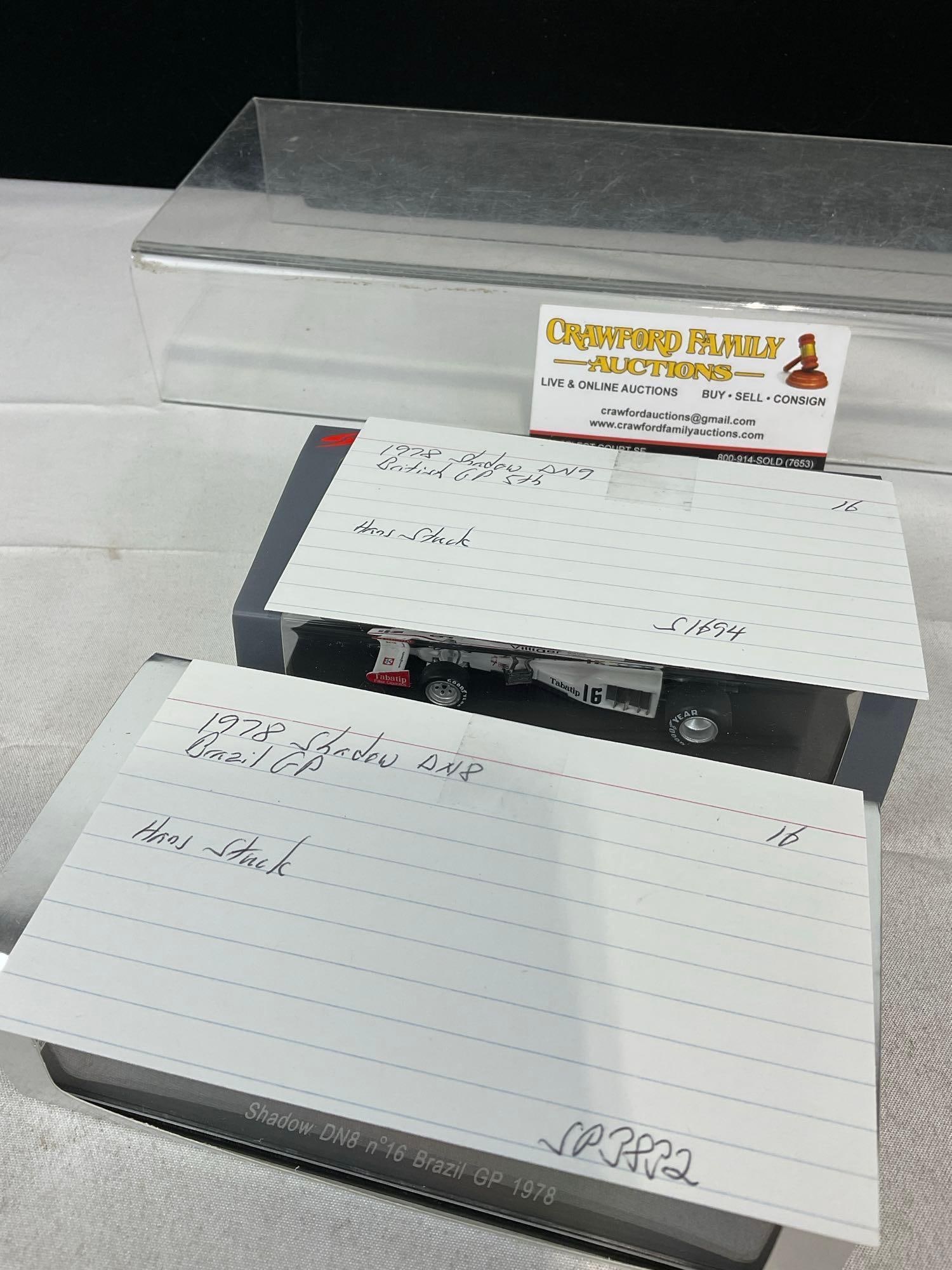 2 Spark 1/43 Scale Diecast Cars, 1978 Shadow DN7 British GP & DN8 Brazil GP, Hans Stuck - 6