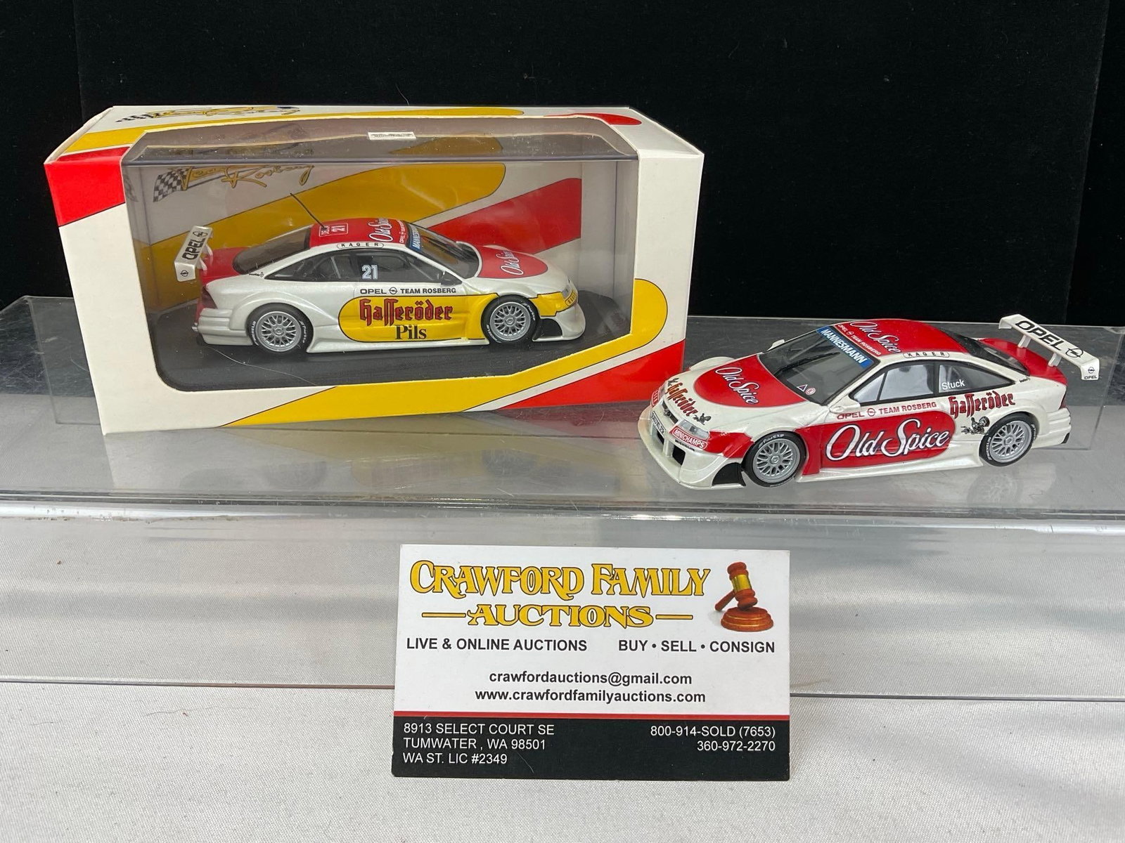2 1/43 Scale Diecast Cars, Minichamps Opel Calibra 1995 & another, missing box, 5h x 7w x 4d inches: Appears to be in good shape. The piece measures approx 5h x 7w x 4d inches. See pics. E-5420