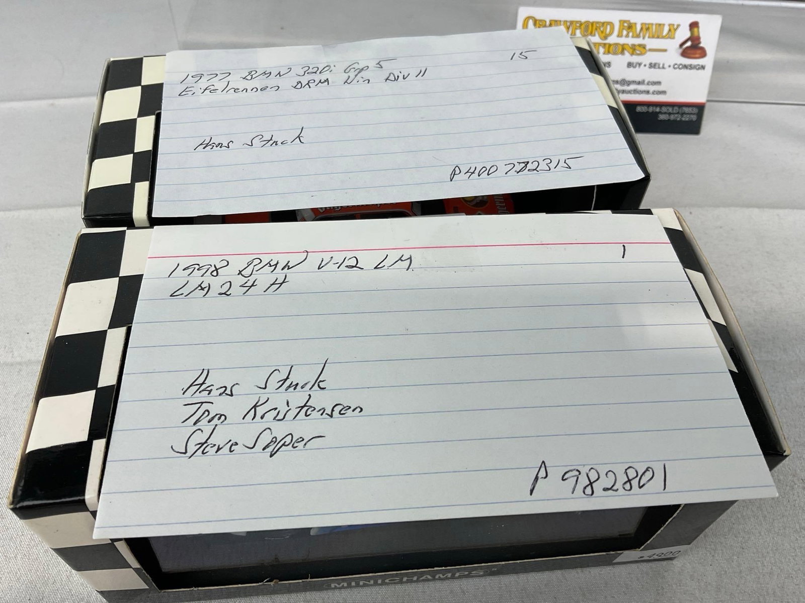 2 Minichamps 1/43 Scale Diecast Cars, 1977 BMW 320i Grp 5 & 1998 BMW V-12 LM - 8