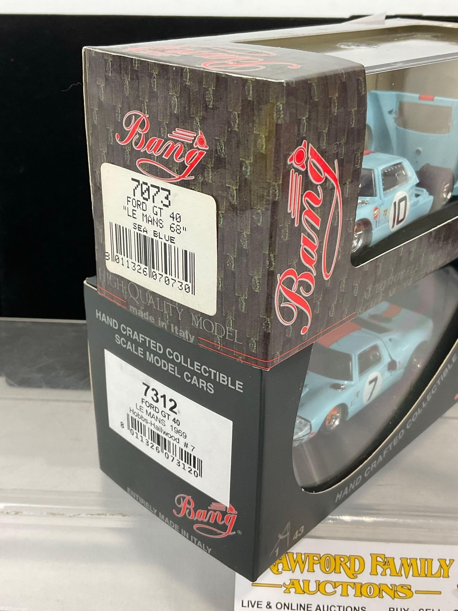 2 Brumm & Bang 1/43 Scale Diecast Cars, 1968 & 69 Ford GT40 LM24H, David Hobbs - 2