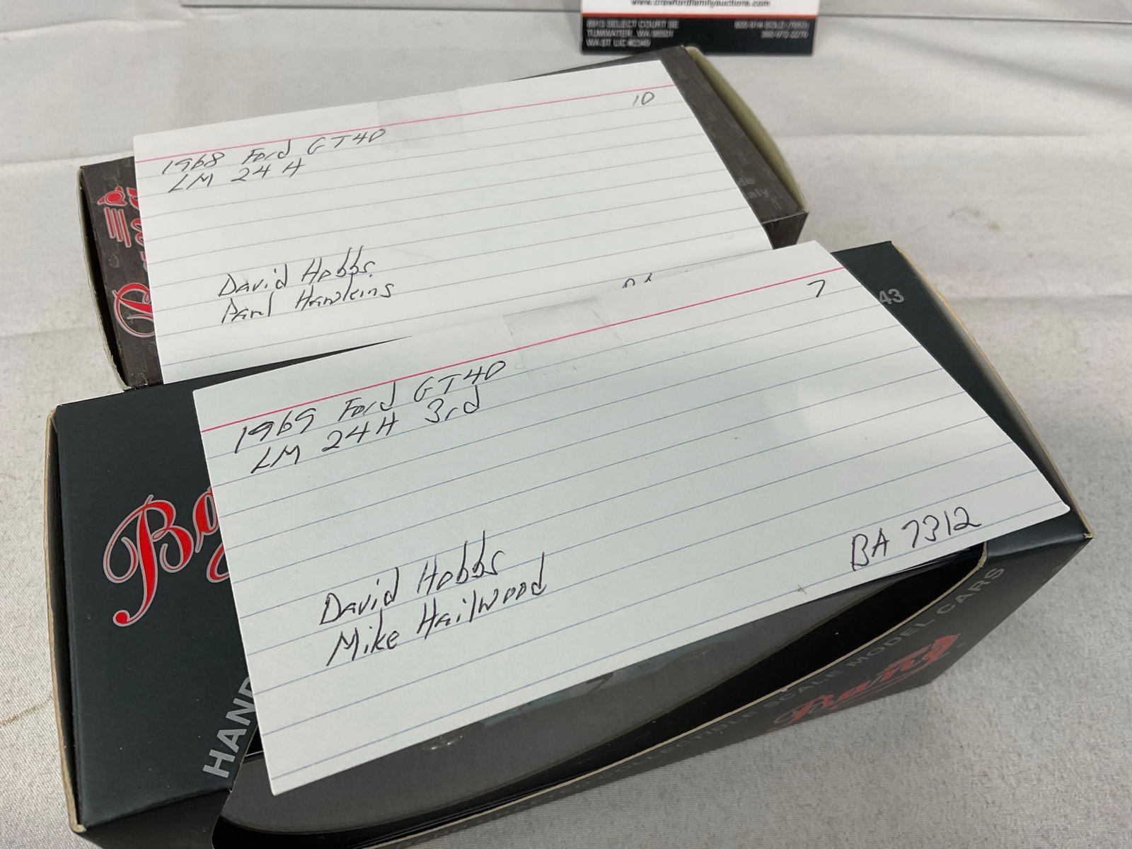 2 Brumm & Bang 1/43 Scale Diecast Cars, 1968 & 69 Ford GT40 LM24H, David Hobbs - 7