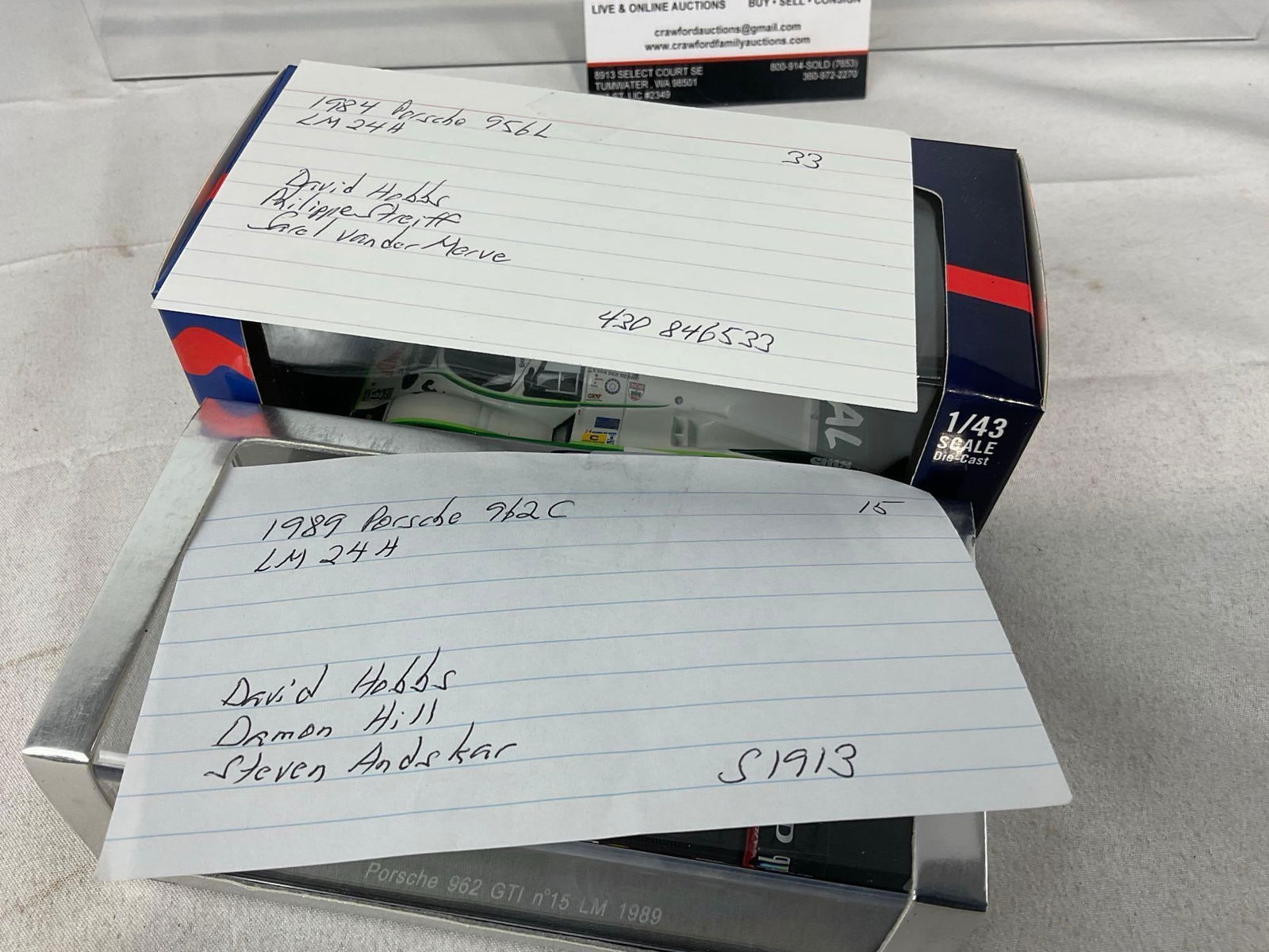 2 Spark & Minichamps 1/43 Scale Diecast Cars, 1984 Porsche 956L LM24H & 1989 Porsche 962C LM24H - 6