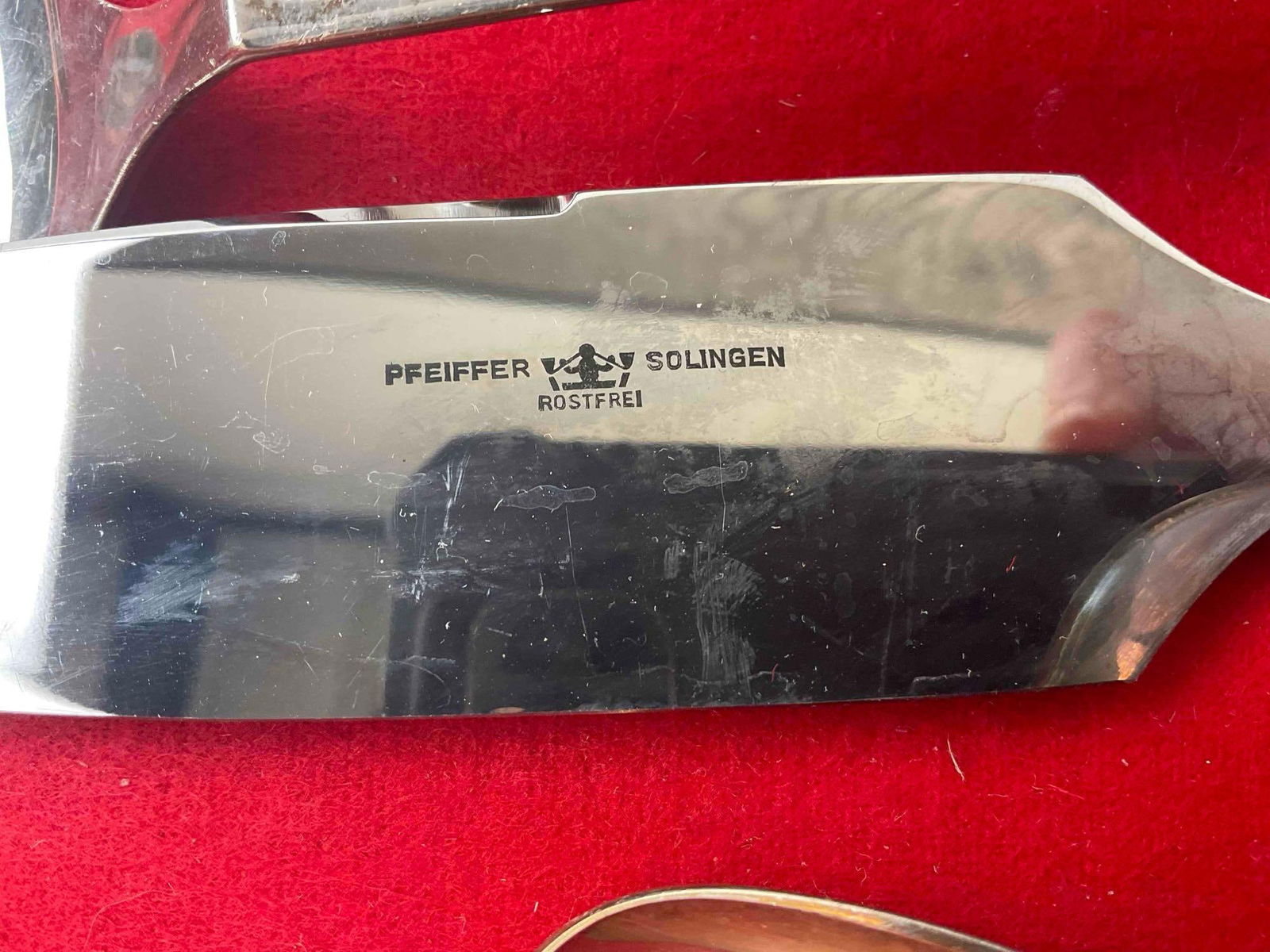 58 pcs Vintage Pfeiffer Solingen Stainless Steel Silverware in Vinyl Case. Excellent Condition. - 2