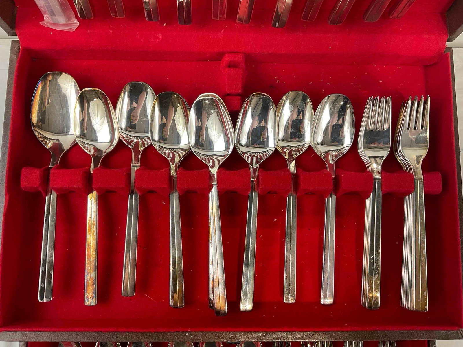 58 pcs Vintage Pfeiffer Solingen Stainless Steel Silverware in Vinyl Case. Excellent Condition. - 4