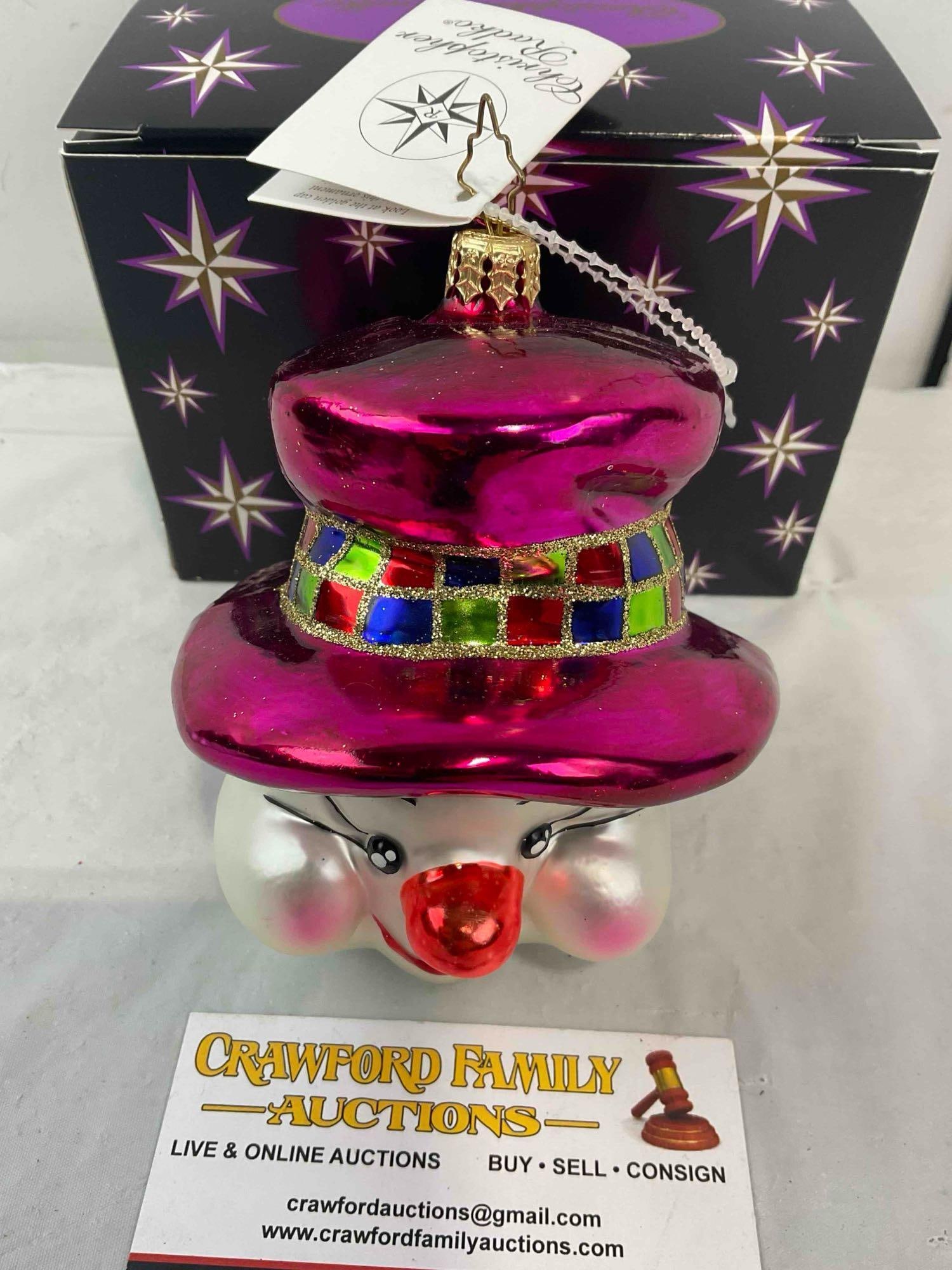 Christopher Radko "Snow Smirks" Glass Christmas Ornament w/ Original Box & Tag. Excellent Cond. - 4