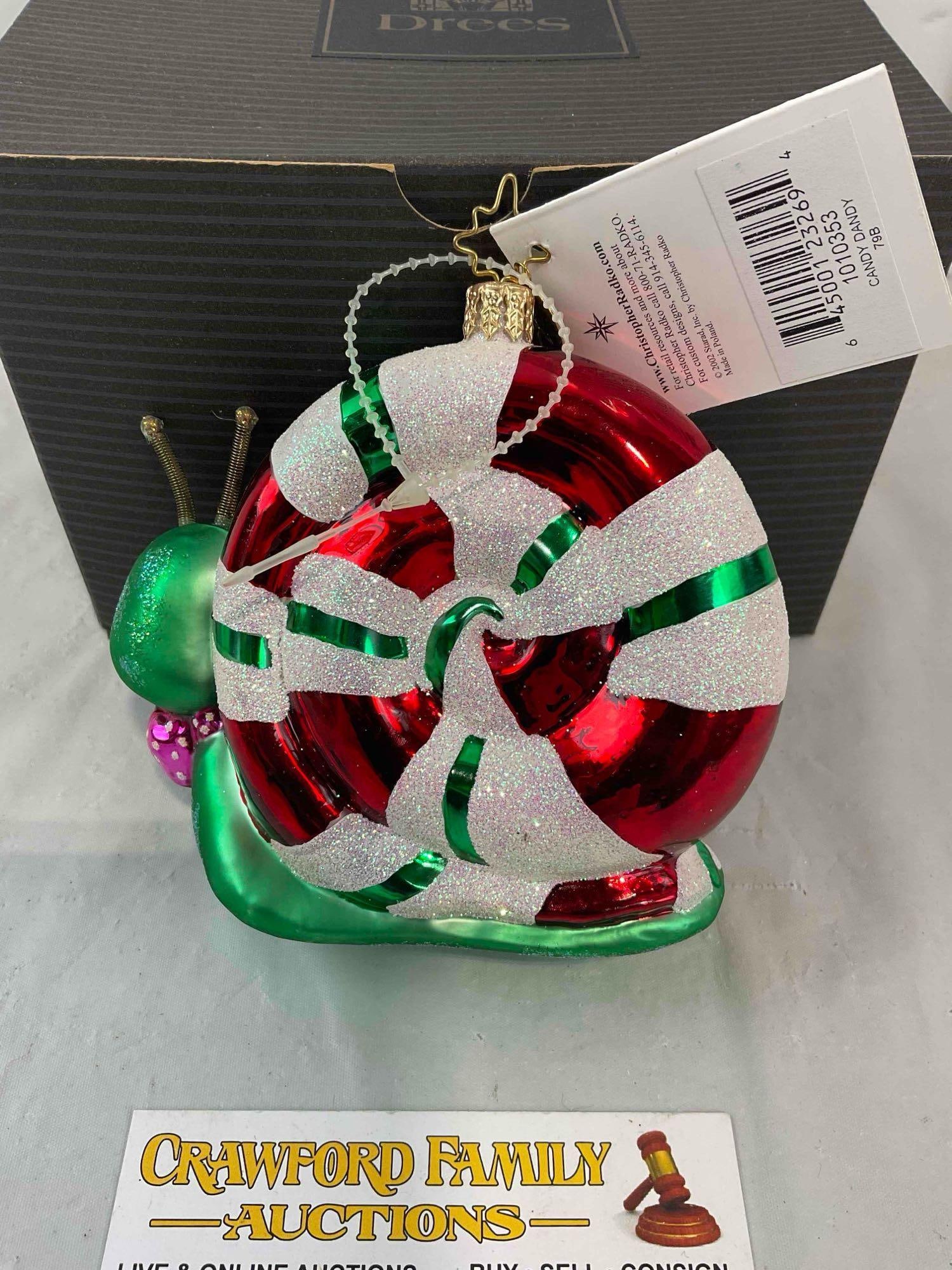 Christopher Radko "Candy Dandy" Glass Christmas Ornament w/ Tag. Excellent Condition. - 5
