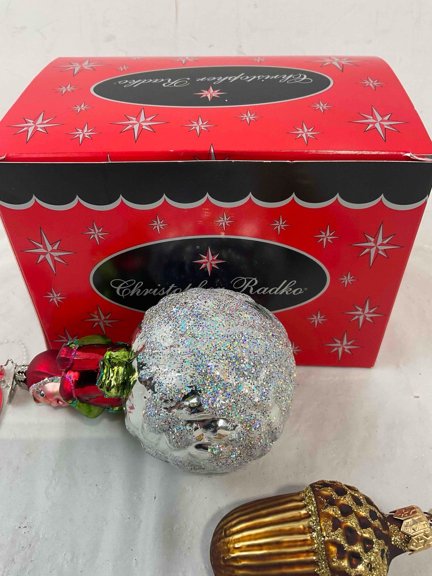 2 pcs Glass Christmas Ornaments, incl. Christopher Radko & Dept. 56. Excellent Condition. - 7