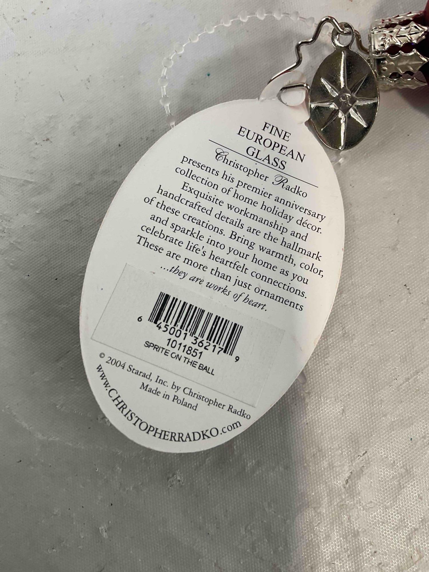 2 pcs Glass Christmas Ornaments, incl. Christopher Radko & Dept. 56. Excellent Condition. - 9