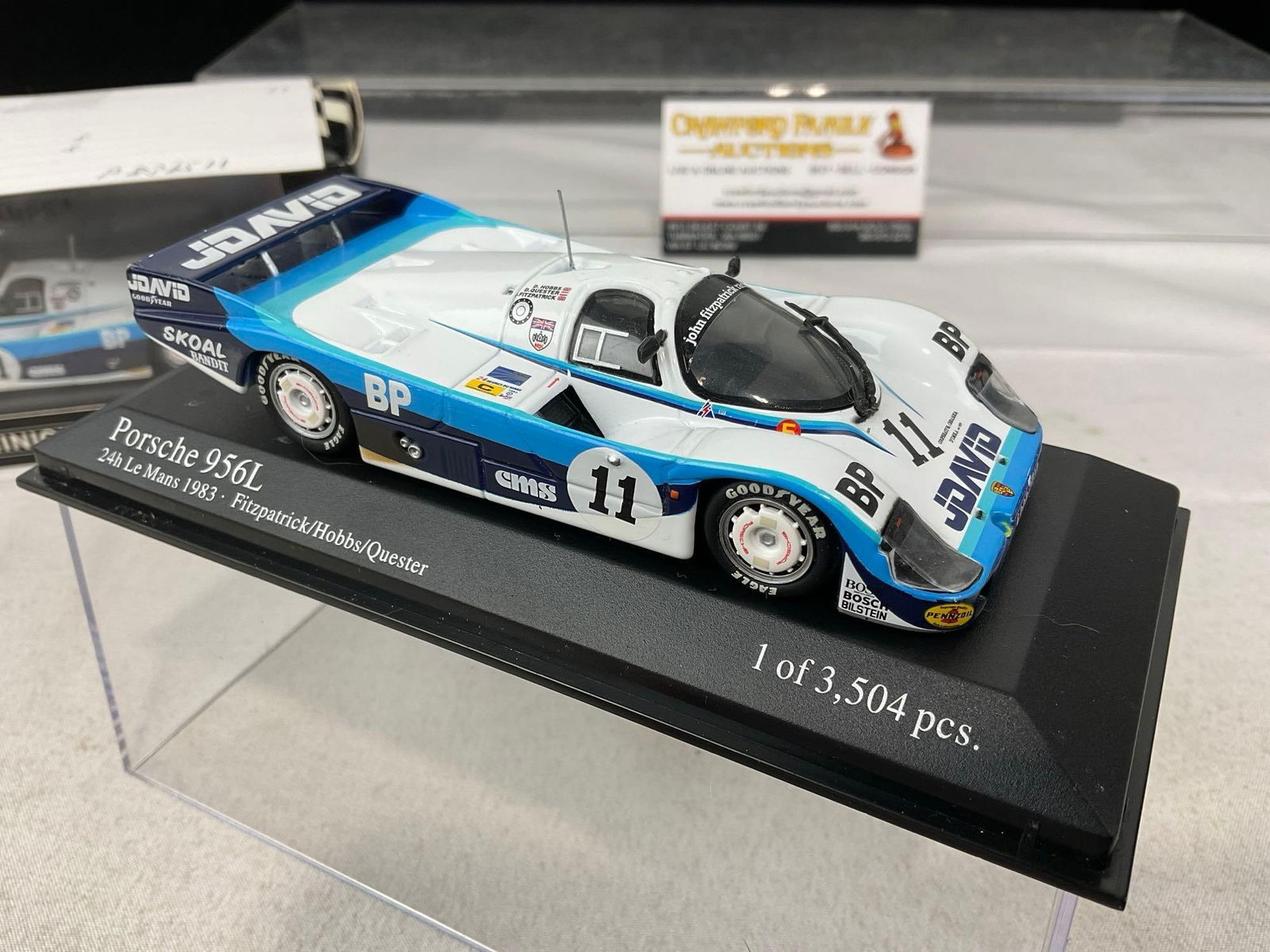 2x Minichamps 1/43 Scale Diecast Cars, Porsche 956L 1983, 1 signed by all three drivers - 7