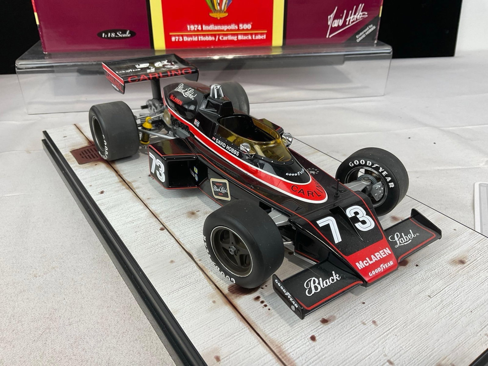 Carousel 1/18 Scale Diecast Car, McLaren M16 1974 Indianapolis 500 #73 David Hobbs - 3