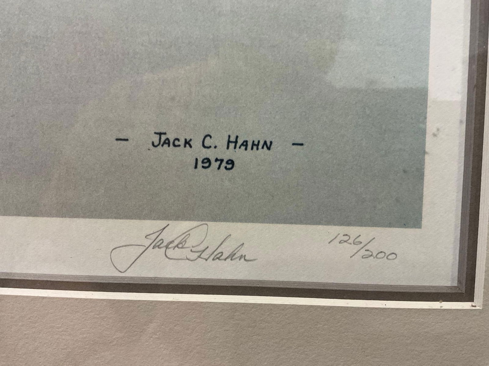 Framed Signed & #d 126/200 Litho by Jack C. Hahn 1979, 22h x 25w x 2d inches 2 Wood Ducks - 3