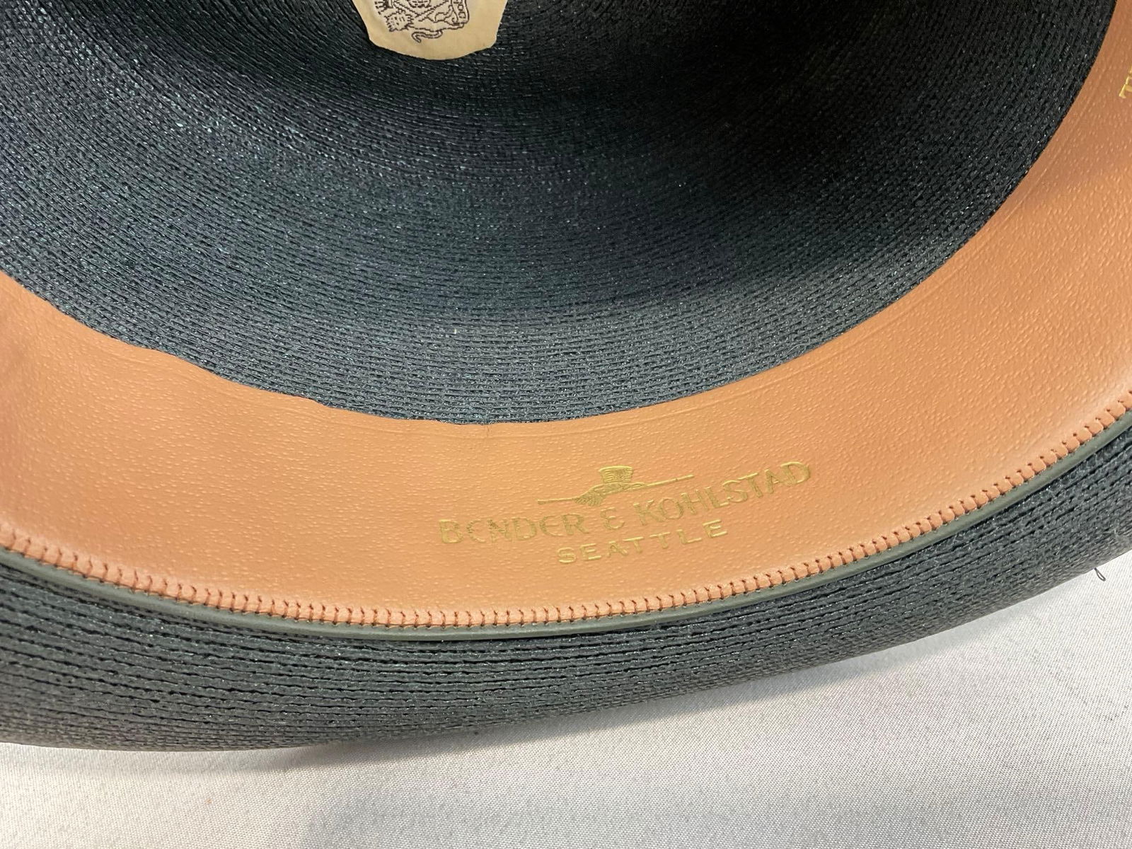 Vintage Dobbs Fifth Avenue Hat Black Poly Braid, size 7 1/8, labeled Bender & Kohlstad Seattle w/... - 5