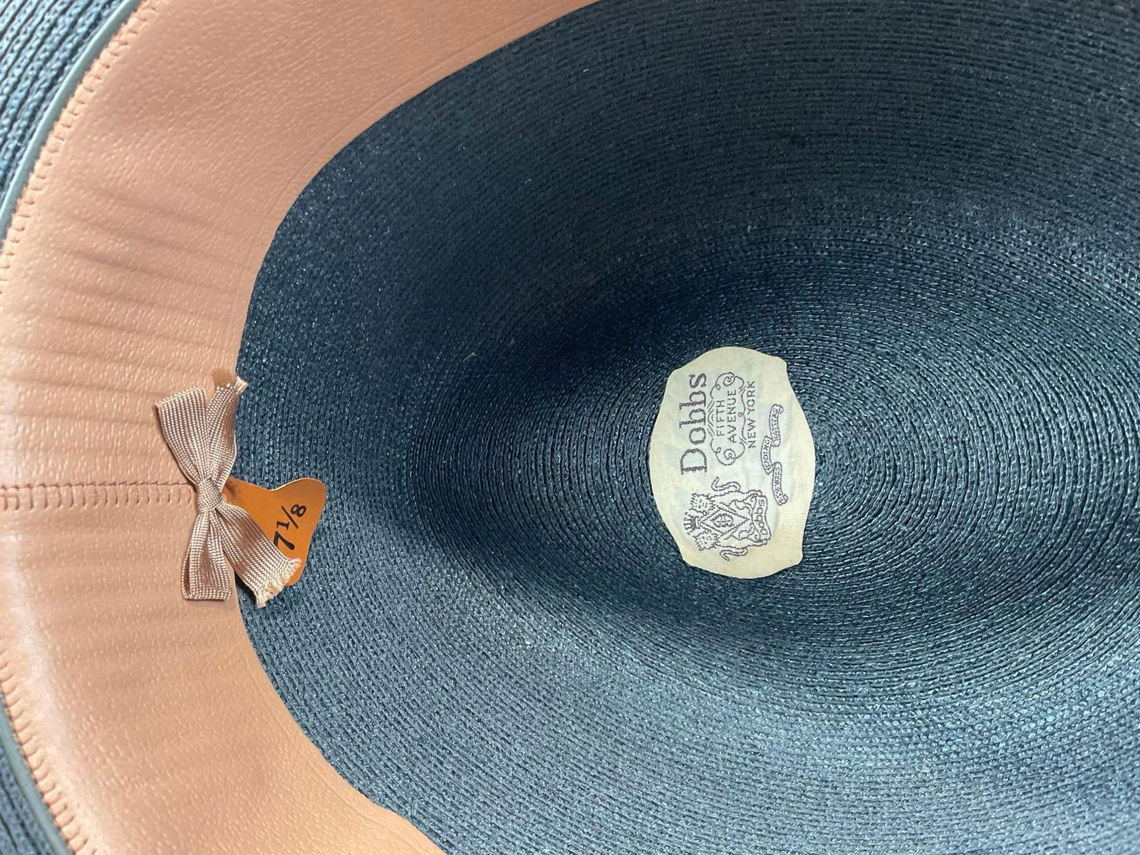 Vintage Dobbs Fifth Avenue Hat Black Poly Braid, size 7 1/8, labeled Bender & Kohlstad Seattle w/... - 6