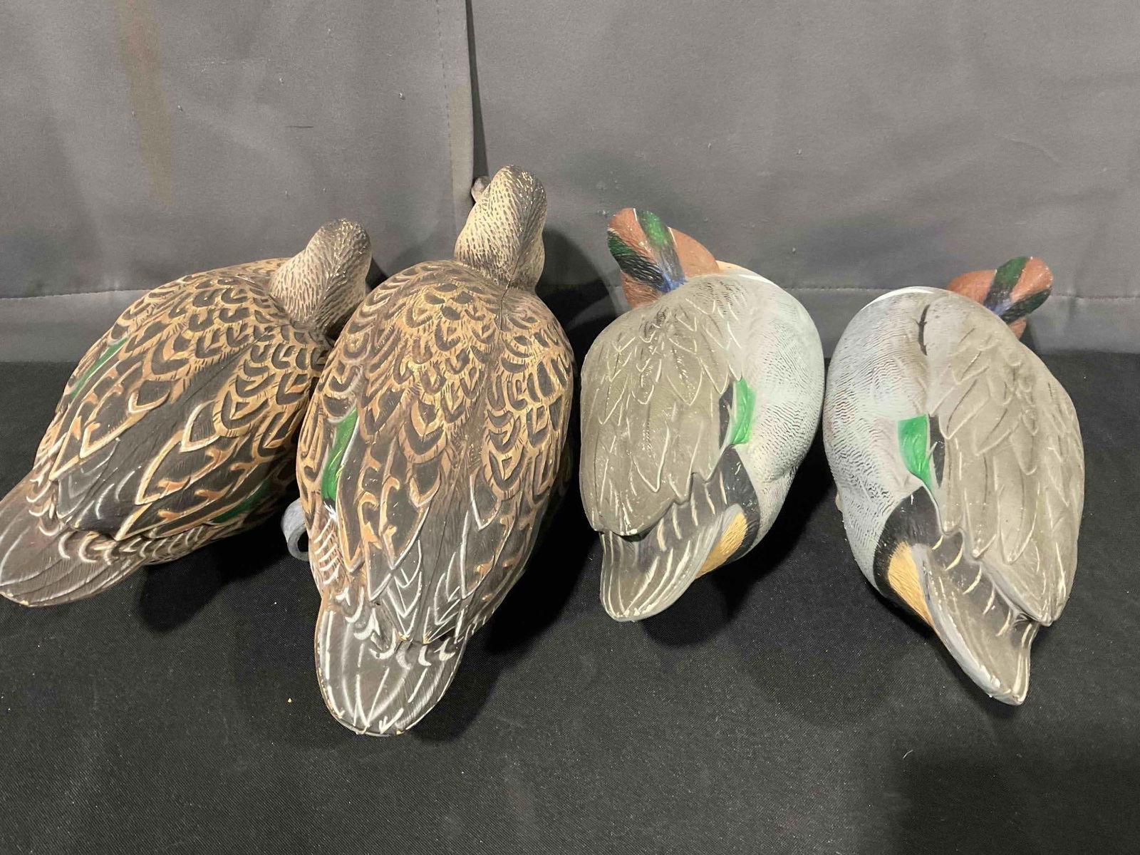 4 pcs Greenhead Gear Green Winged Teal Plastic Duck Decoys, Hens & Drakes. Very Good Cond. - 4