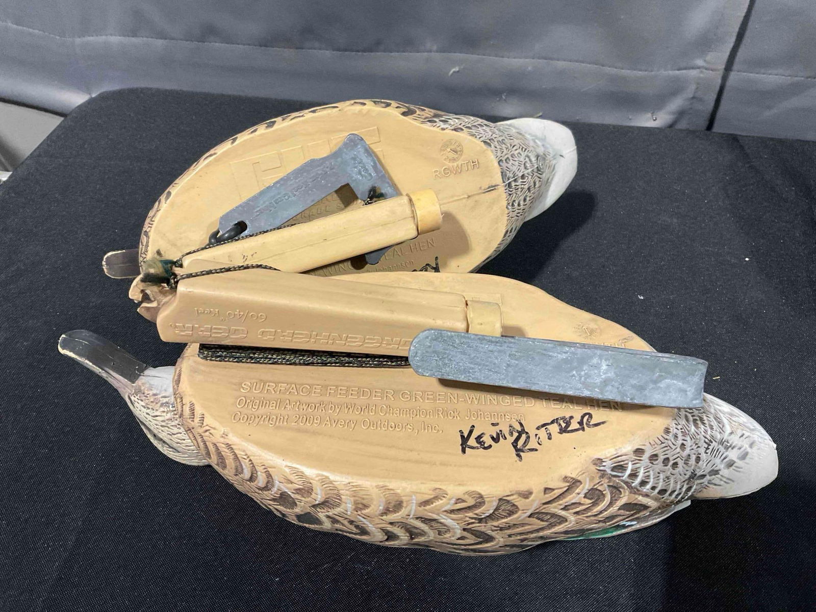 4 pcs Greenhead Gear Green Winged Teal Plastic Duck Decoys, Hens & Drakes. Very Good Cond. - 6