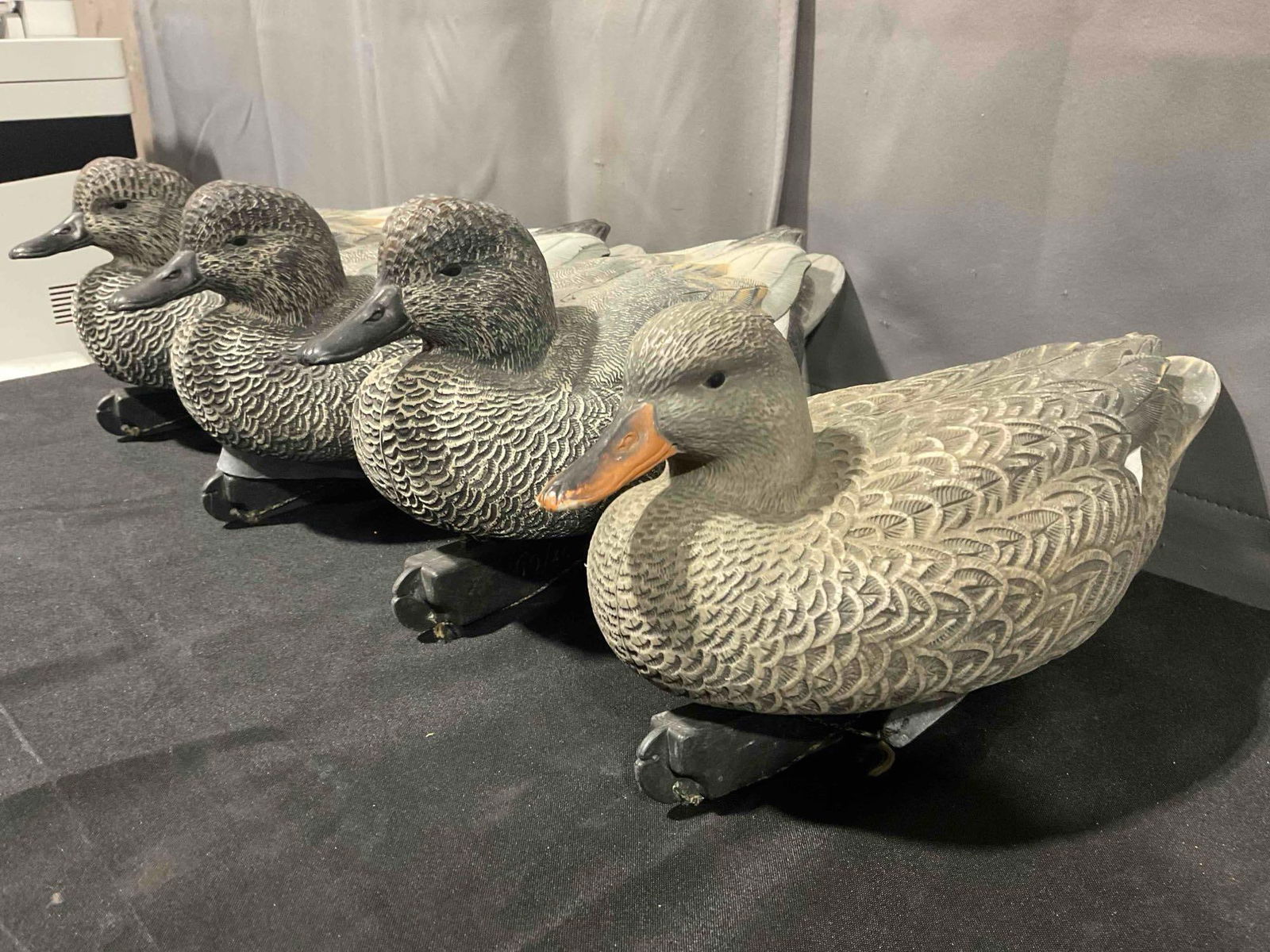 4 pcs Greenhead Gear Life Size Gadwall Plastic Duck Decoys, Hen & Drakes. Very Good Cond. - 2