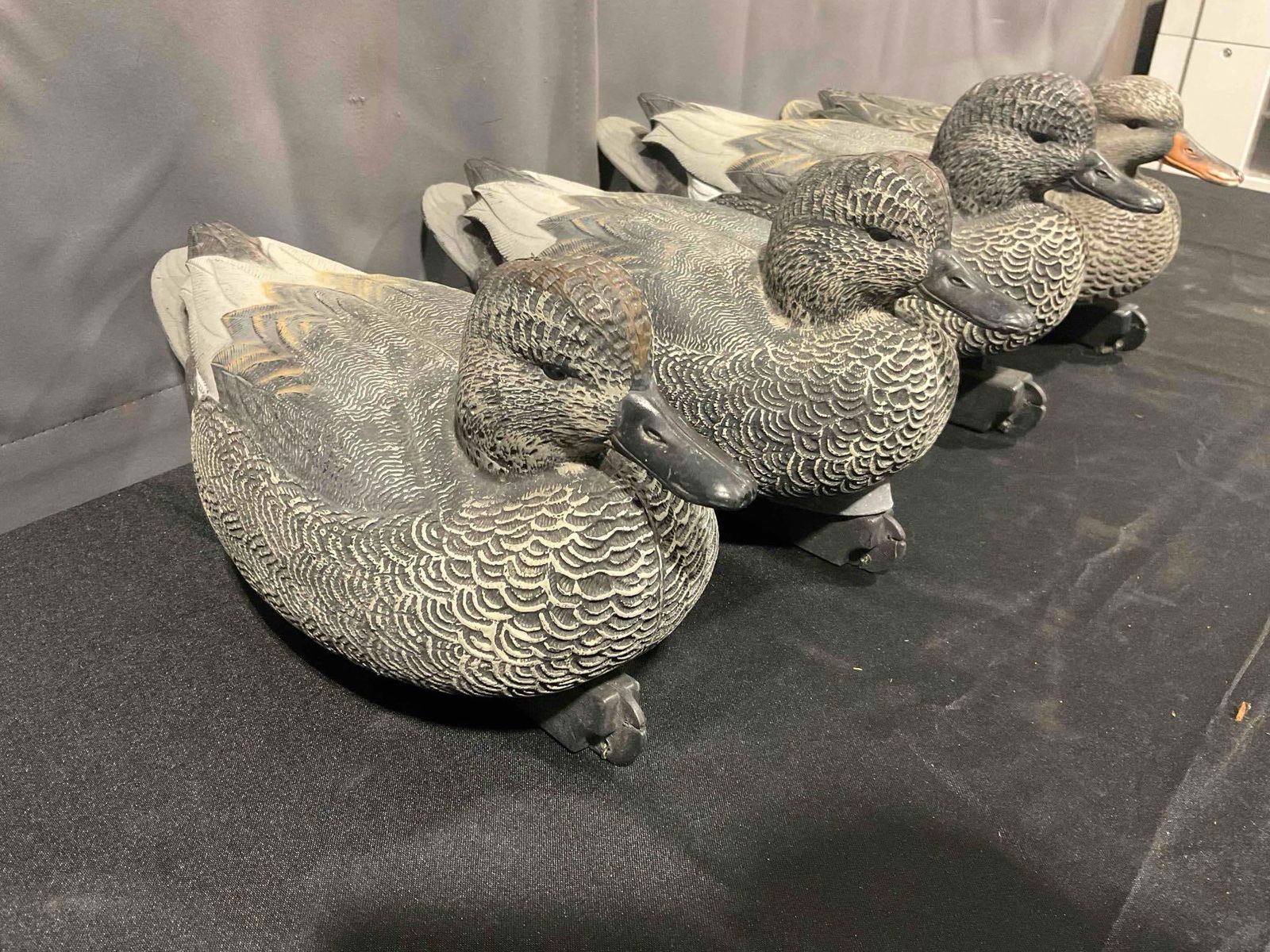 4 pcs Greenhead Gear Life Size Gadwall Plastic Duck Decoys, Hen & Drakes. Very Good Cond. - 3