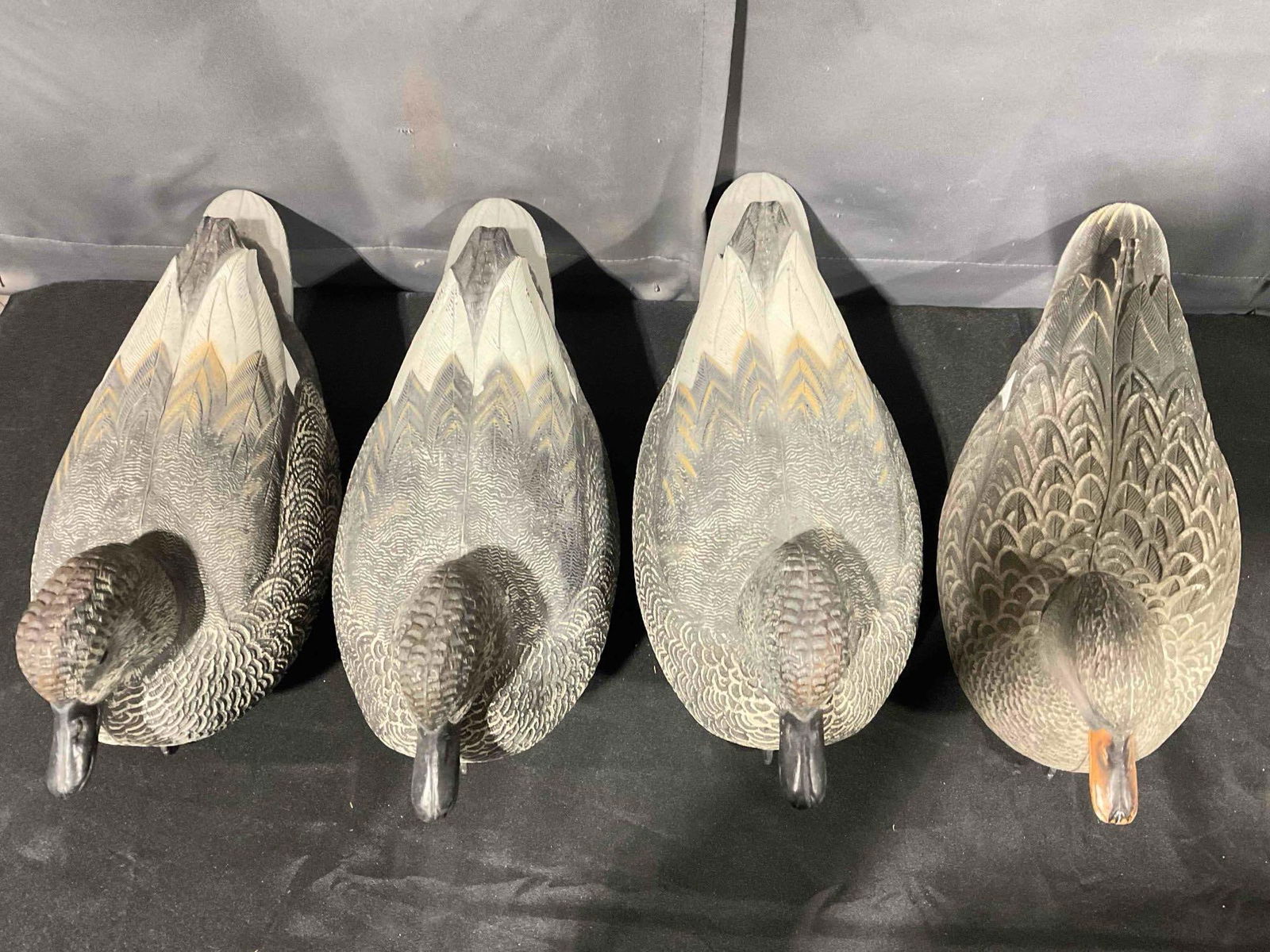 4 pcs Greenhead Gear Life Size Gadwall Plastic Duck Decoys, Hen & Drakes. Very Good Cond. - 4