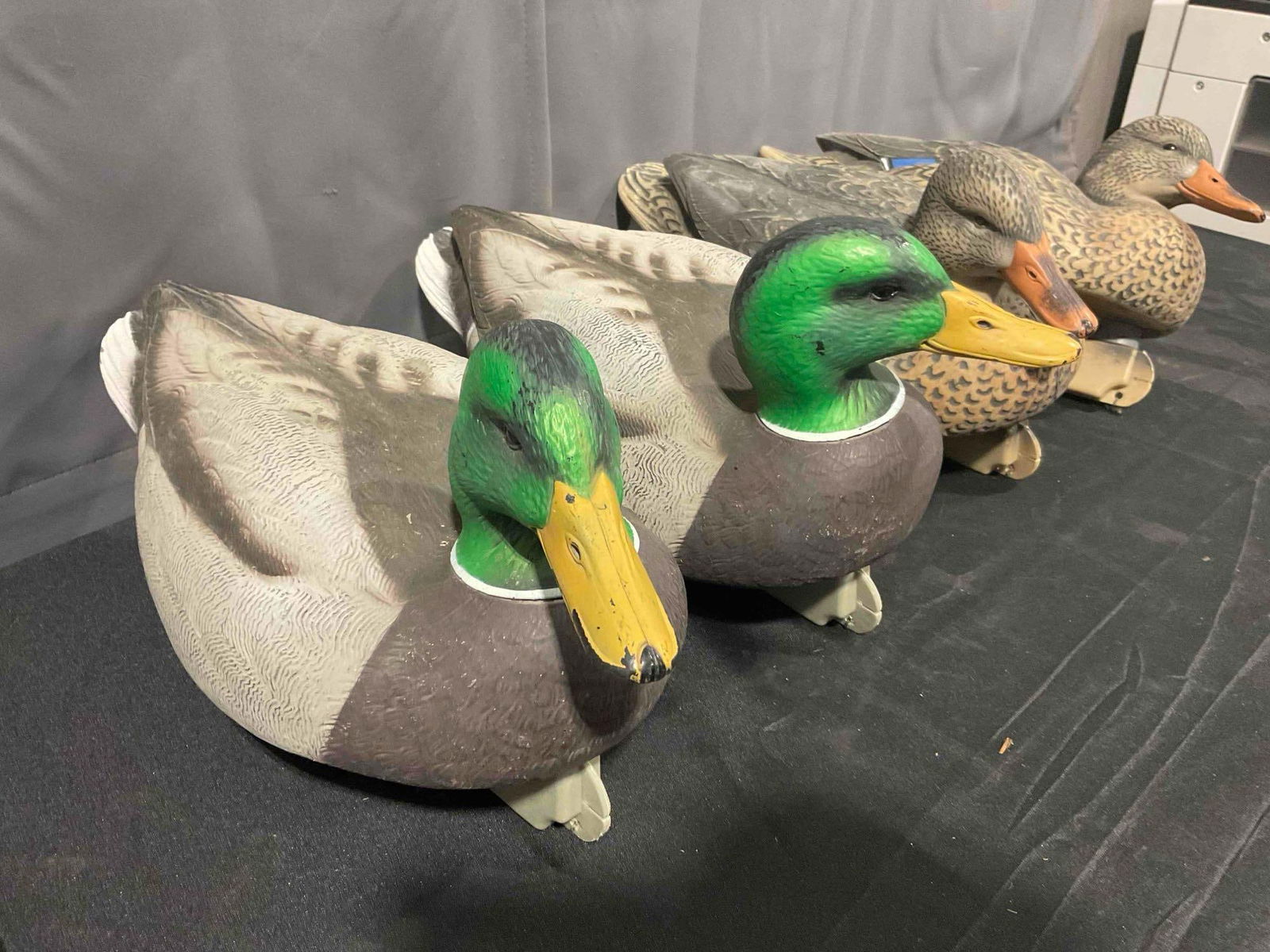 4 pcs Cabela's Real Image Plastic Mallard Duck Decoys, Hen & Drake. Very Good Condition. - 2