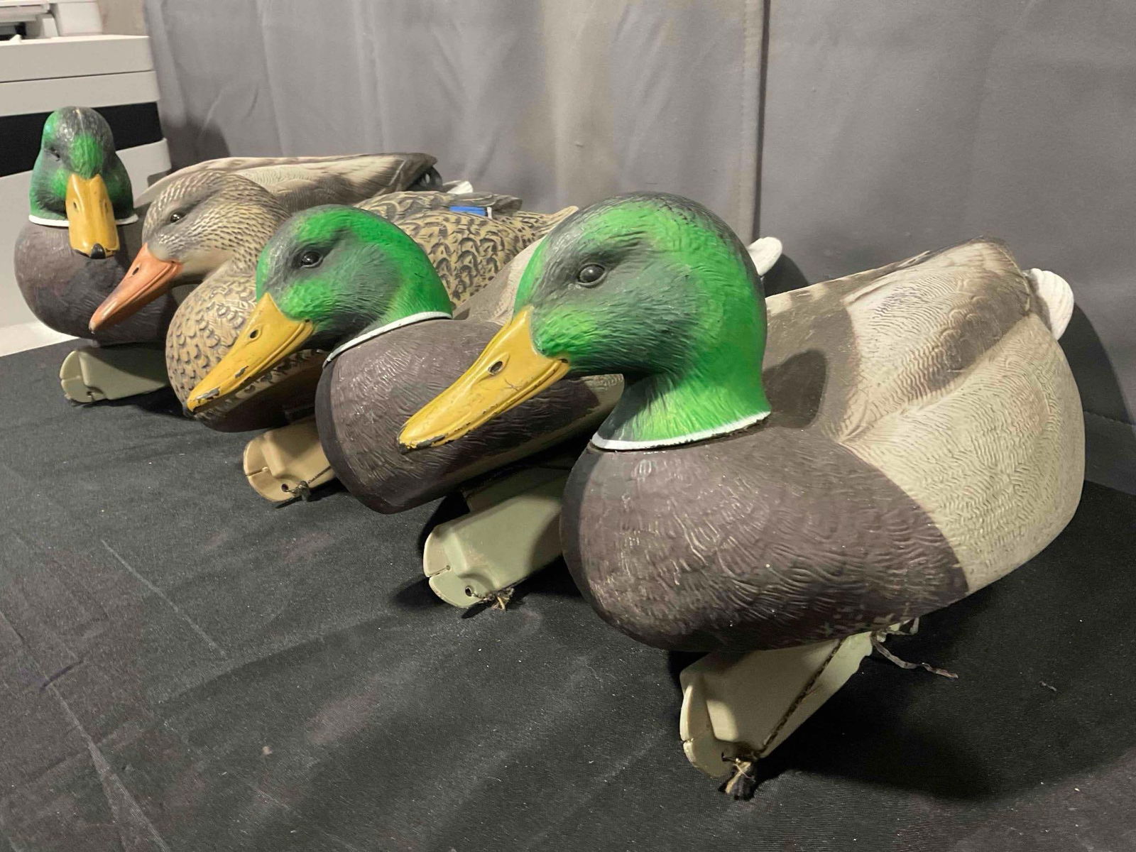 4 pcs Cabela's Real Image Plastic Mallard Duck Decoys, Hen & Drakes. Very Good Condition. - 2
