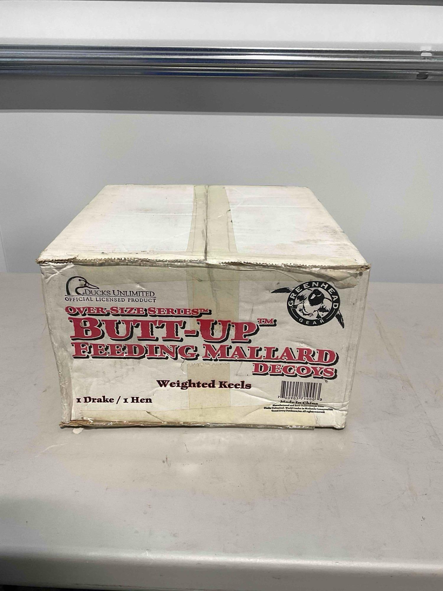 SNIB Greenhead Gear Ducks Unlimited Butt-Up Feeding Mallard Floating Decoys. 1 Drake & 1 Hen - 2