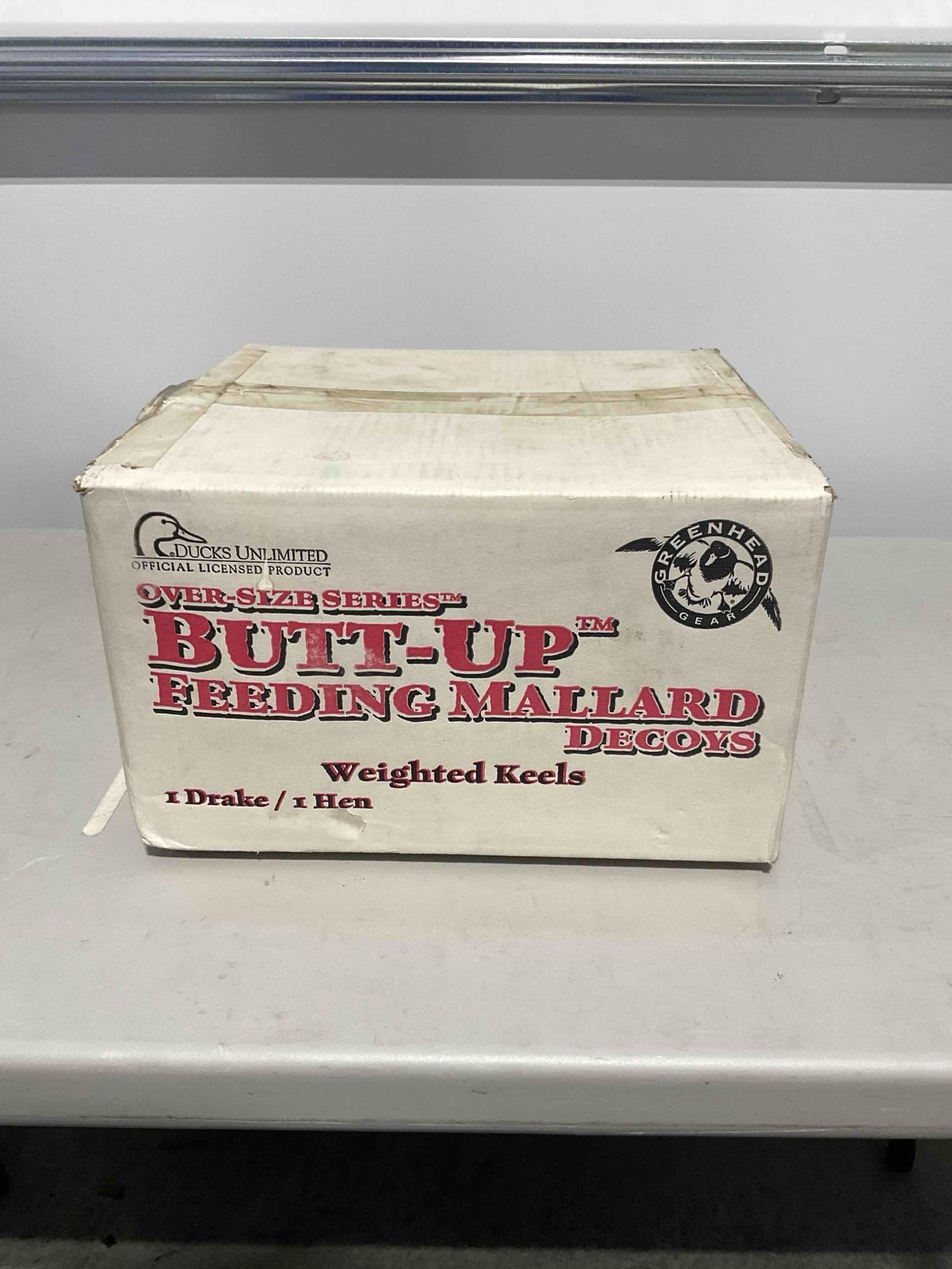 SNIB Greenhead Gear Ducks Unlimited Butt-Up Feeding Mallard Floating Decoys. 1 Drake & 1 Hen - 2