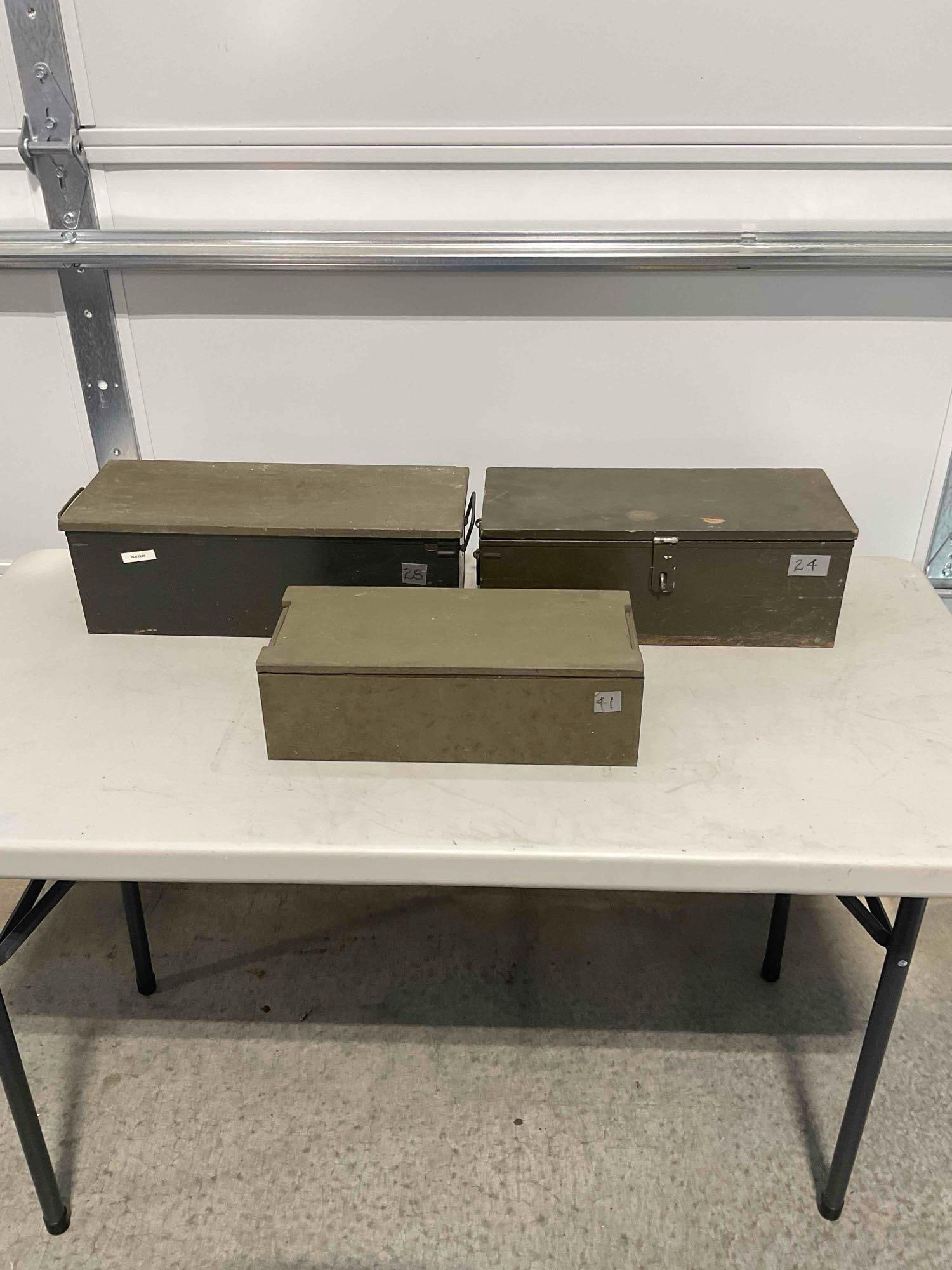 Collection of Tools & Toolboxes Including 3x Metal & Wood Boxes, Trowels, and Clamps. - 9