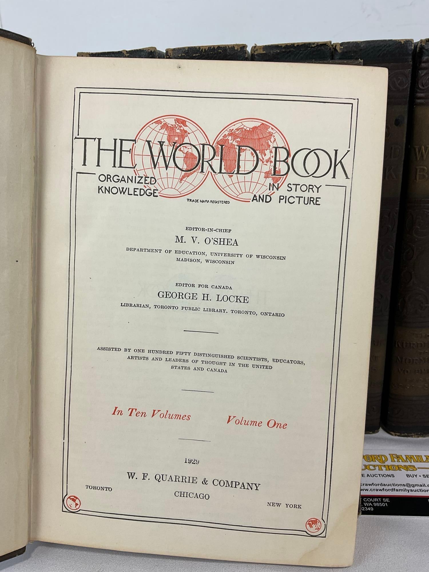 Early 20th Century 1929 The World Book, 10 Volume Series, A-to-Z, 10 books - 6