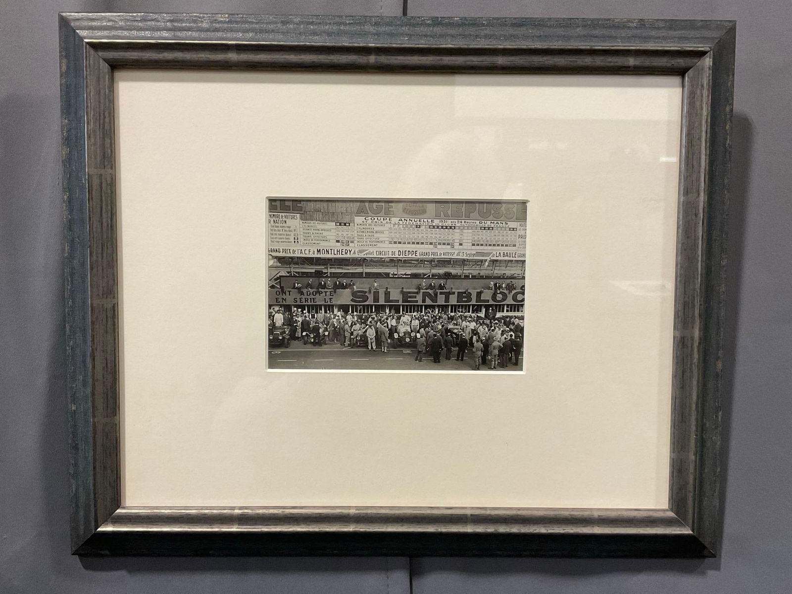 Framed Vintage Racing Photo Tim Birkin Alfa Romeo Winner Le Mans 1931, 14h x 17w x 3d inches: Appears to be in good shape. The piece measures approx 14h x 17w x 3d inches. See pics. E-5420