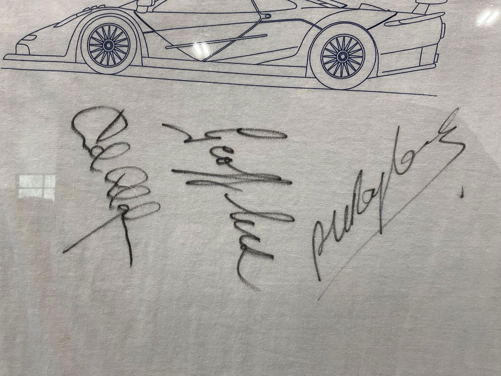 Framed GTC Motorsport USA 1997 Tee Shirt Signed by Drivers, 42h x 29w inches - 5