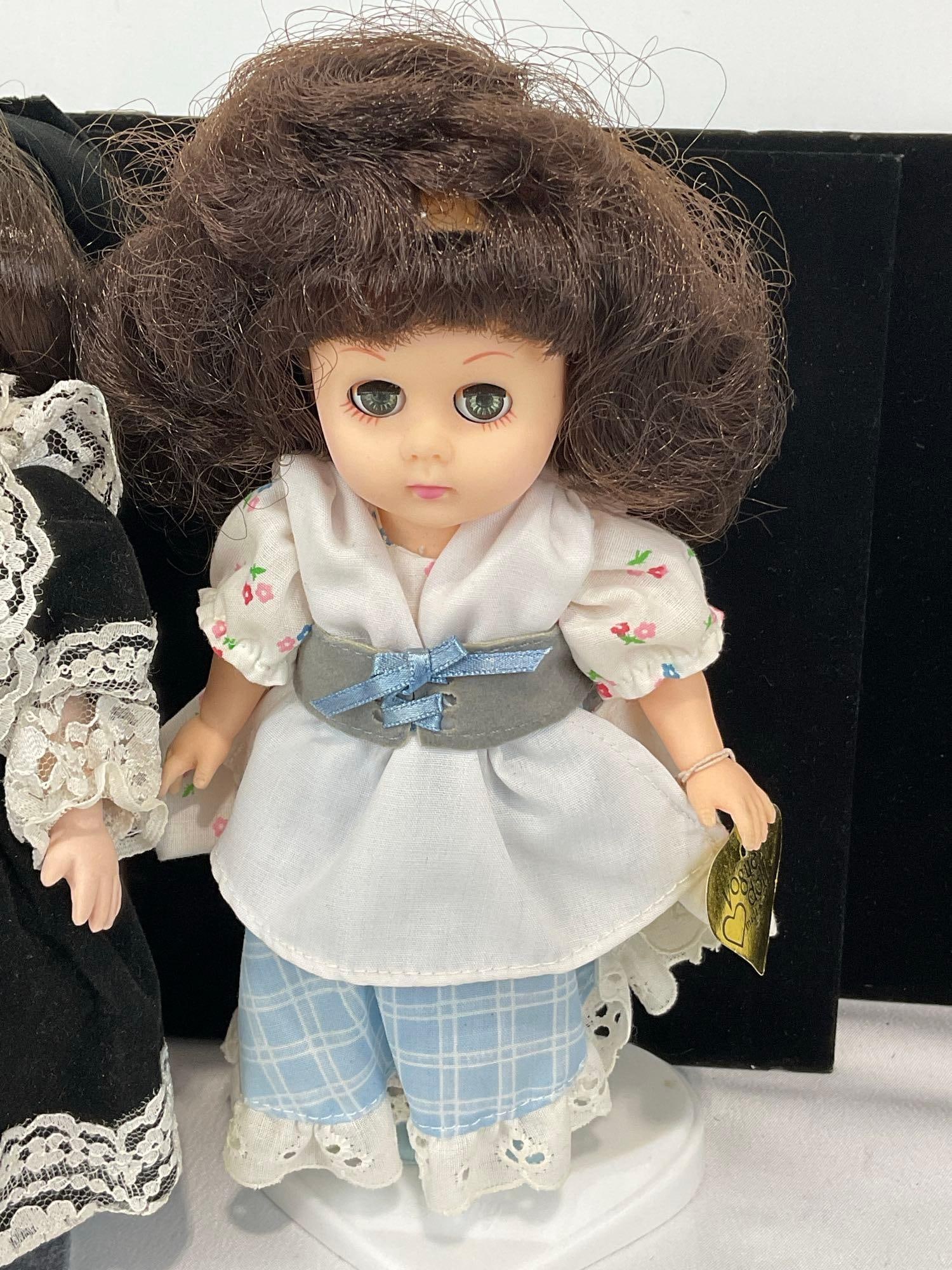 1956 10 inch Doll by Sun Rubber Co, Vogue 1984 w/tag & Vogue Ginny, w/ 2 stands - 2