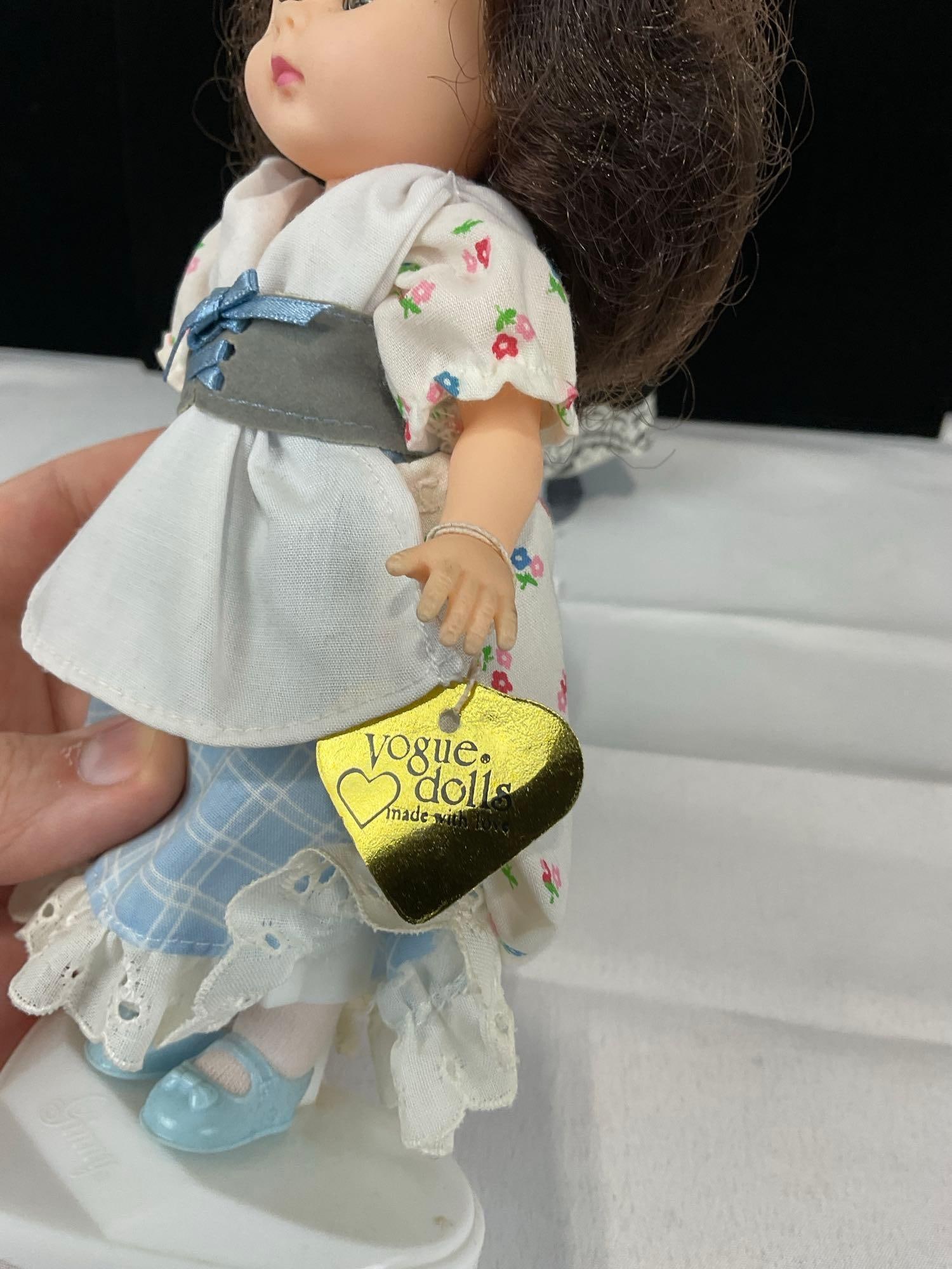 1956 10 inch Doll by Sun Rubber Co, Vogue 1984 w/tag & Vogue Ginny, w/ 2 stands - 7