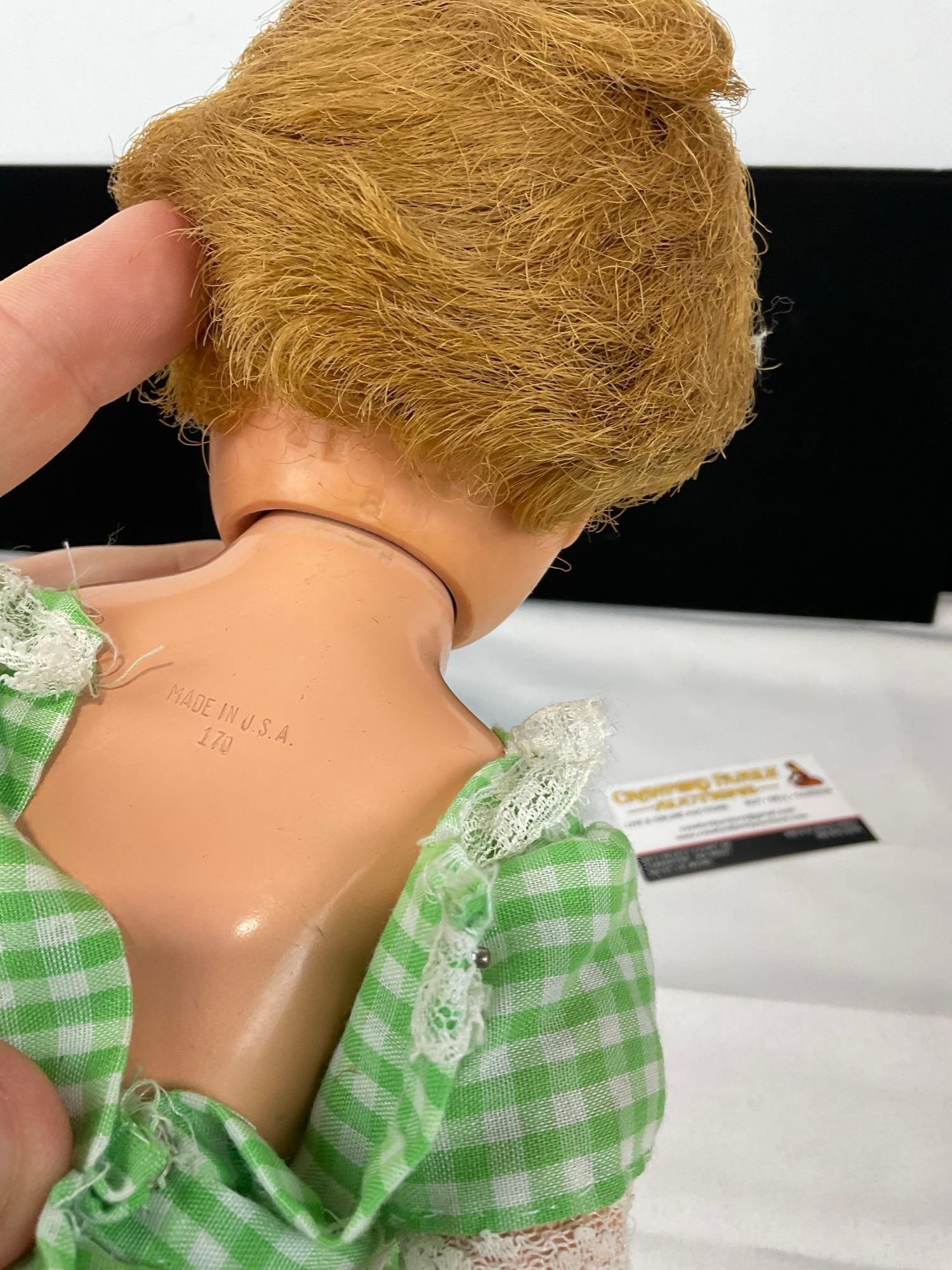 Antique German Metal Head Doll, Knickerbocker Toy Co Annie & Unmarked Doll - 8