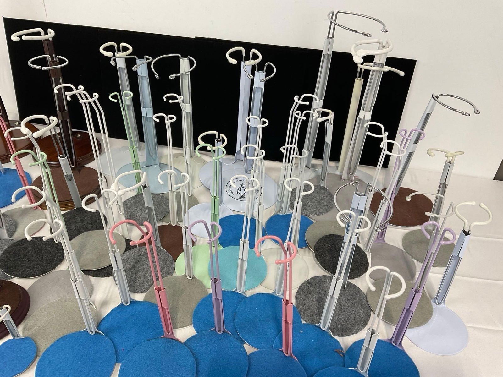 Assortment of 60 Doll Stands, Small & Large, Wire style, mostly good shape - 3