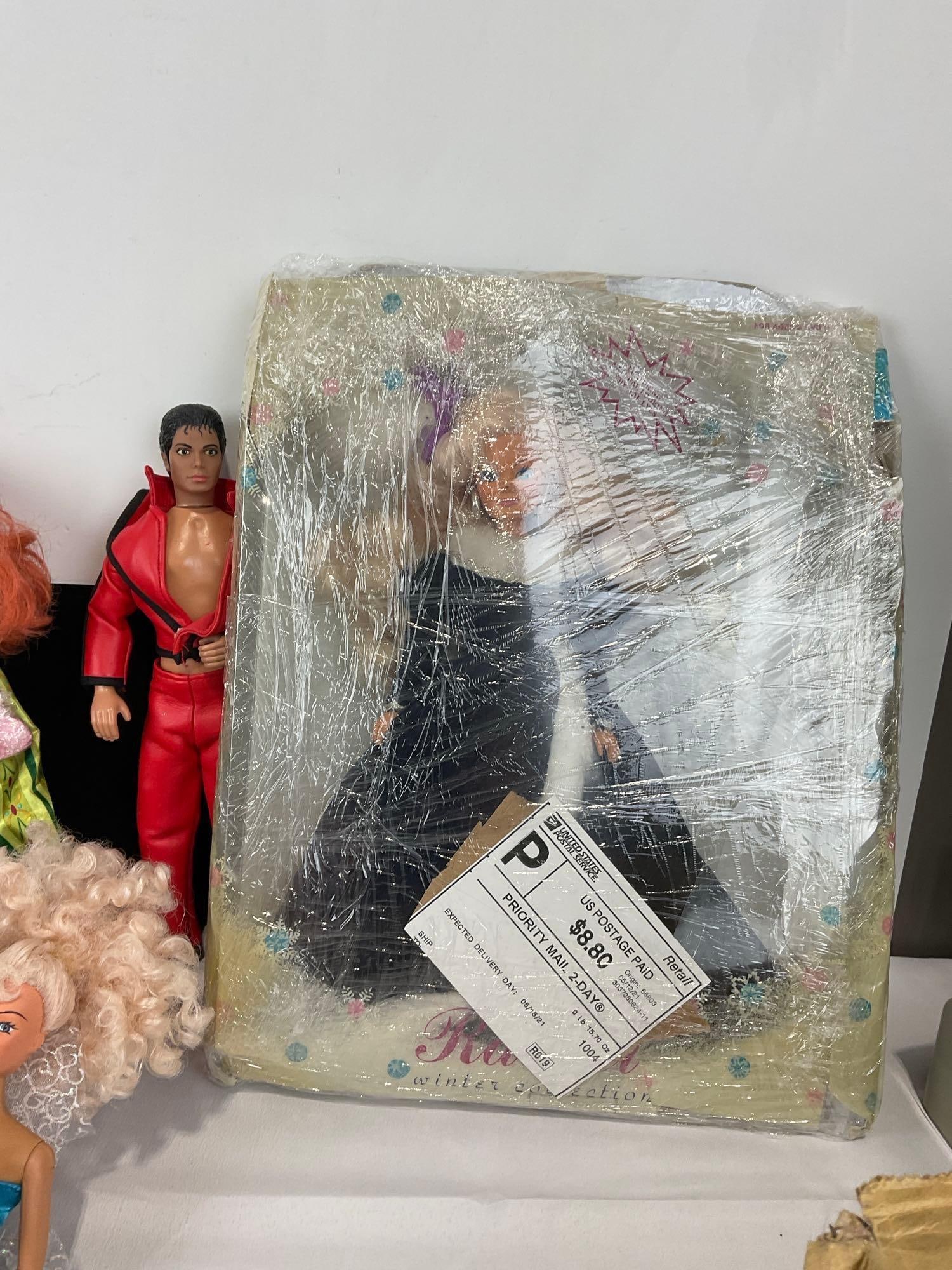 Assortment of Dolls, GI Joe types, Michael Jackson, Elsa, Ariel, Jeff Gordon & more, 1x Barbie - 5