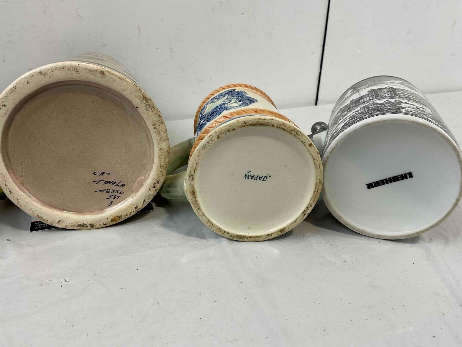 6 pcs Vintage Souvenir Beer Steins, Multiple Origins incl. Japan & Mexico! Very Good Condition. - 9