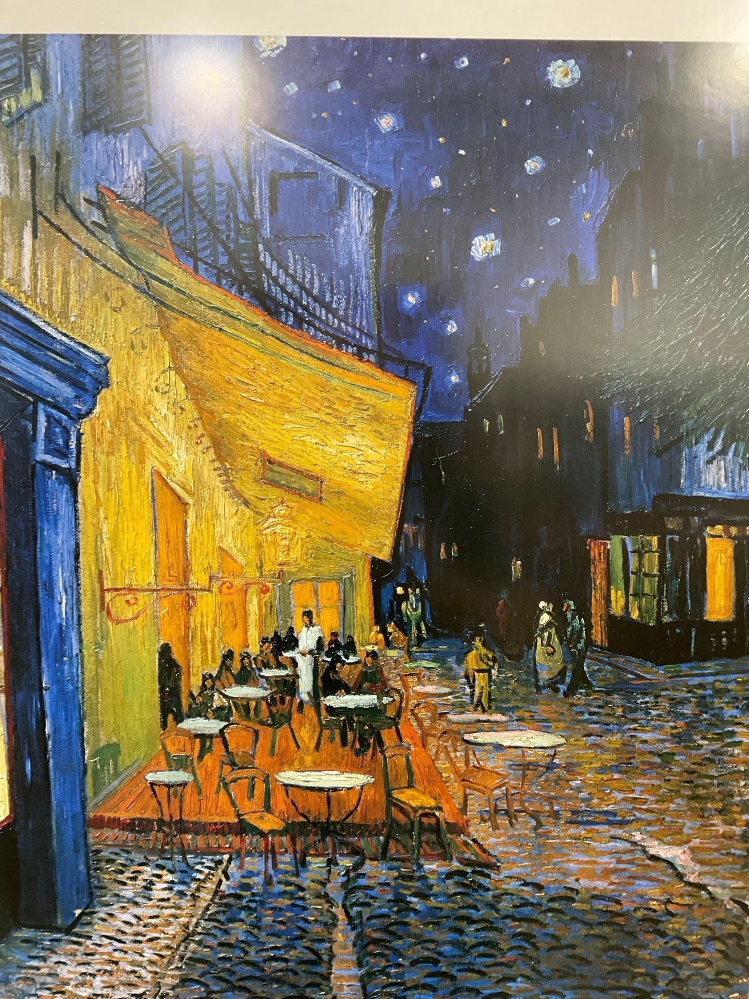 Framed Art Print titled Cafe Terrace At Night by Vincent van Gogh, 33h x 25w x 3d inches - 2