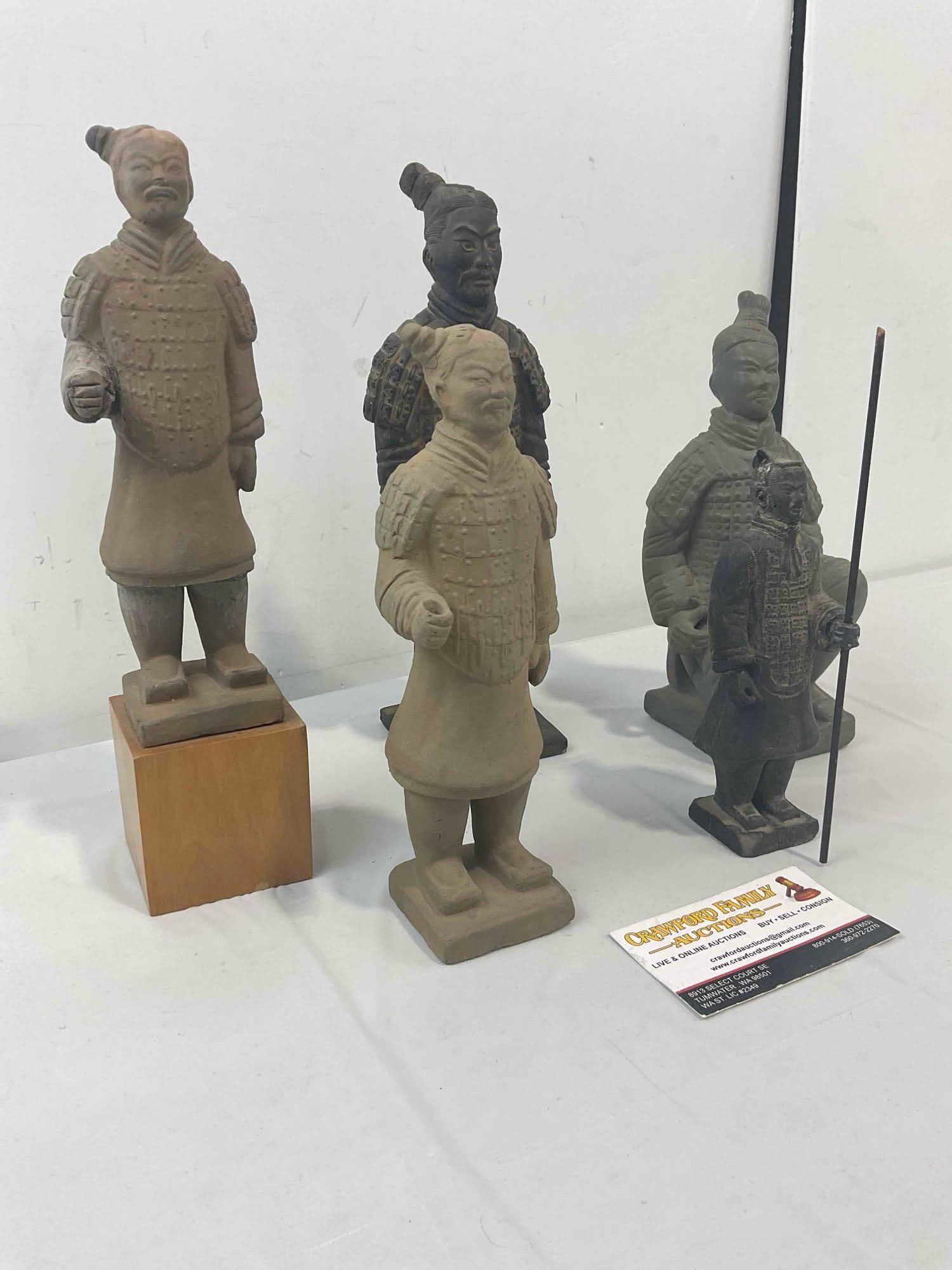5 pcs Vintage Chinese Replica Terra Cotta Army Figurines. Very Good Condition. See pics. - 3