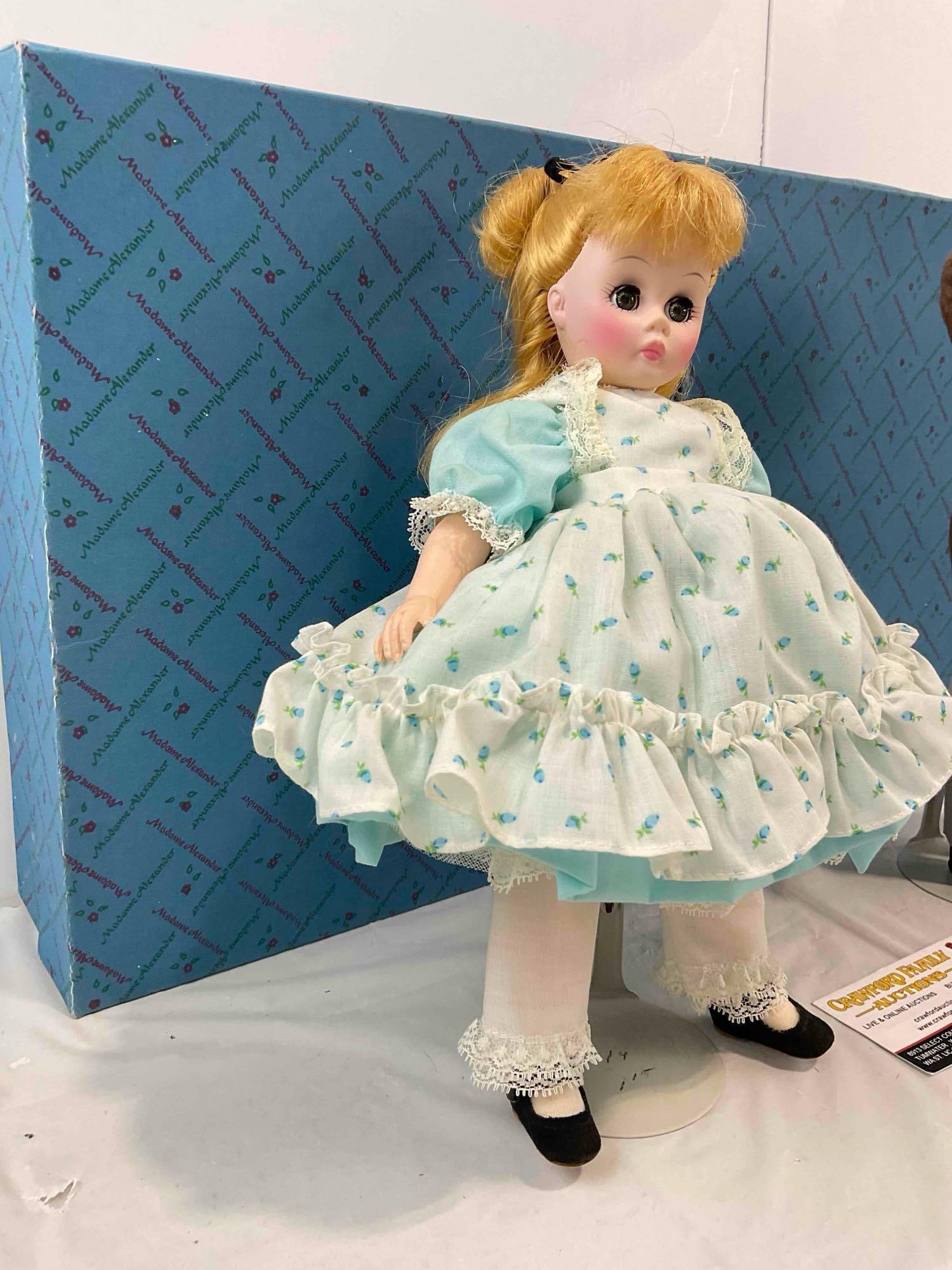 2 pcs Vintage Madame Alexander Porcelain Dolls w/ Original Boxes! Laurie 1326 & Amy 1320. - 2