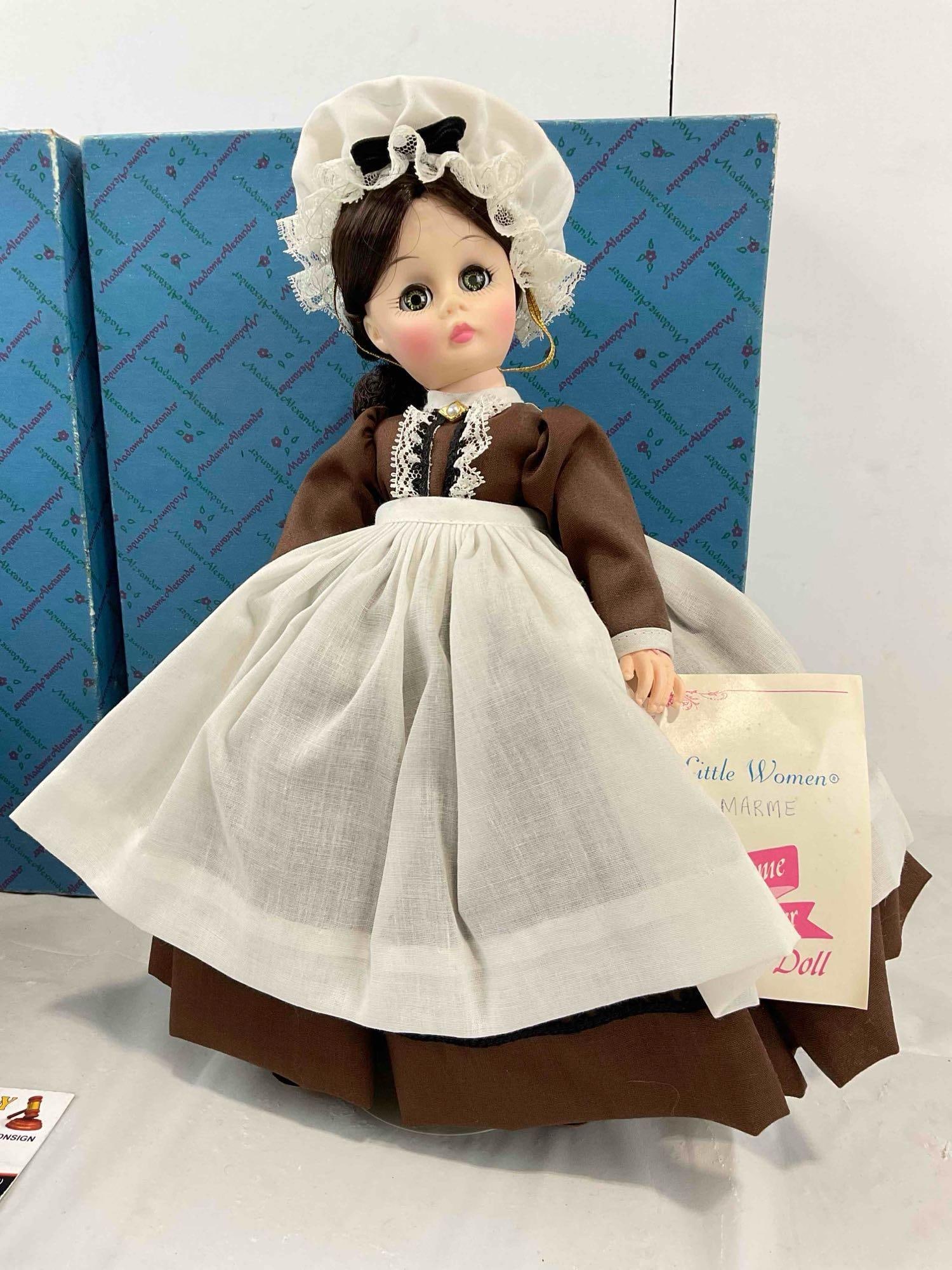 2 pcs Vintage Madame Alexander Porcelain Dolls w/ Original Boxes, incl. Meg 1323 & Marme 1324. - 3