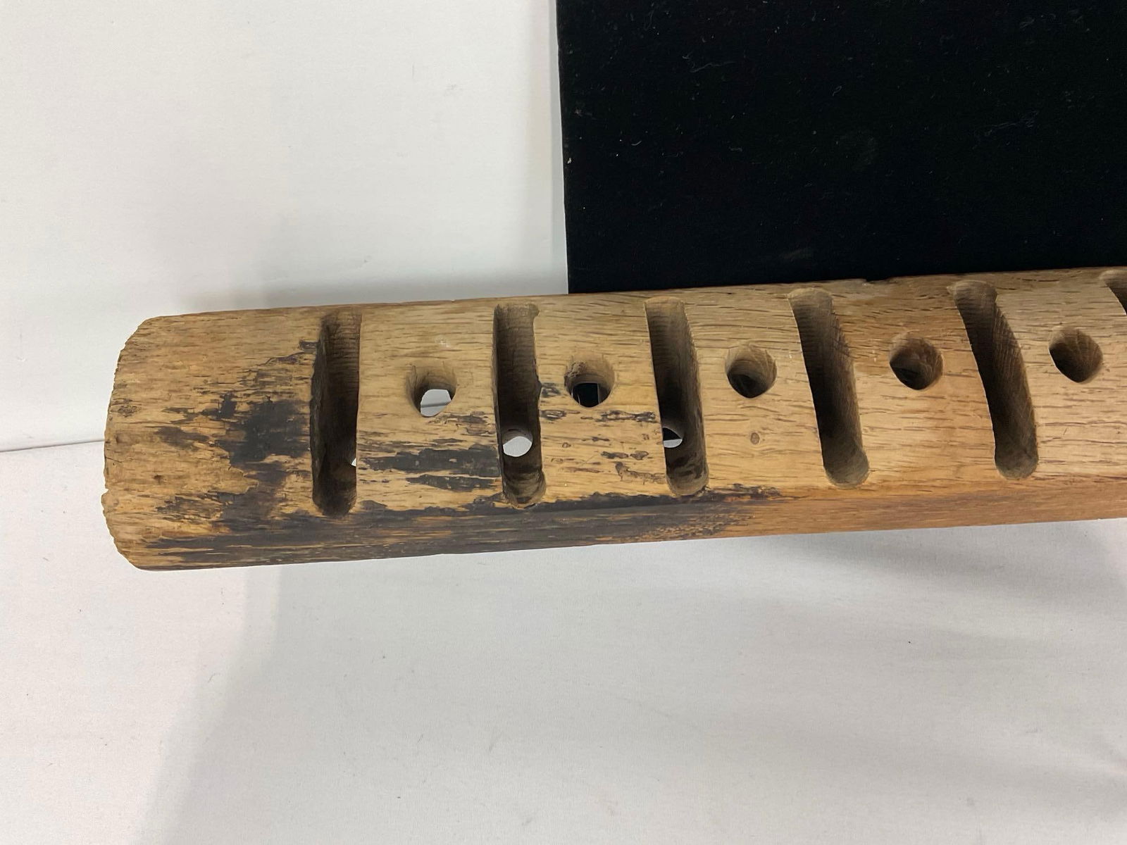 Antique / Privative Straw Mat Making Tool, Carved Wooden Slots, approx 9h x 39w x 4d inches - 2