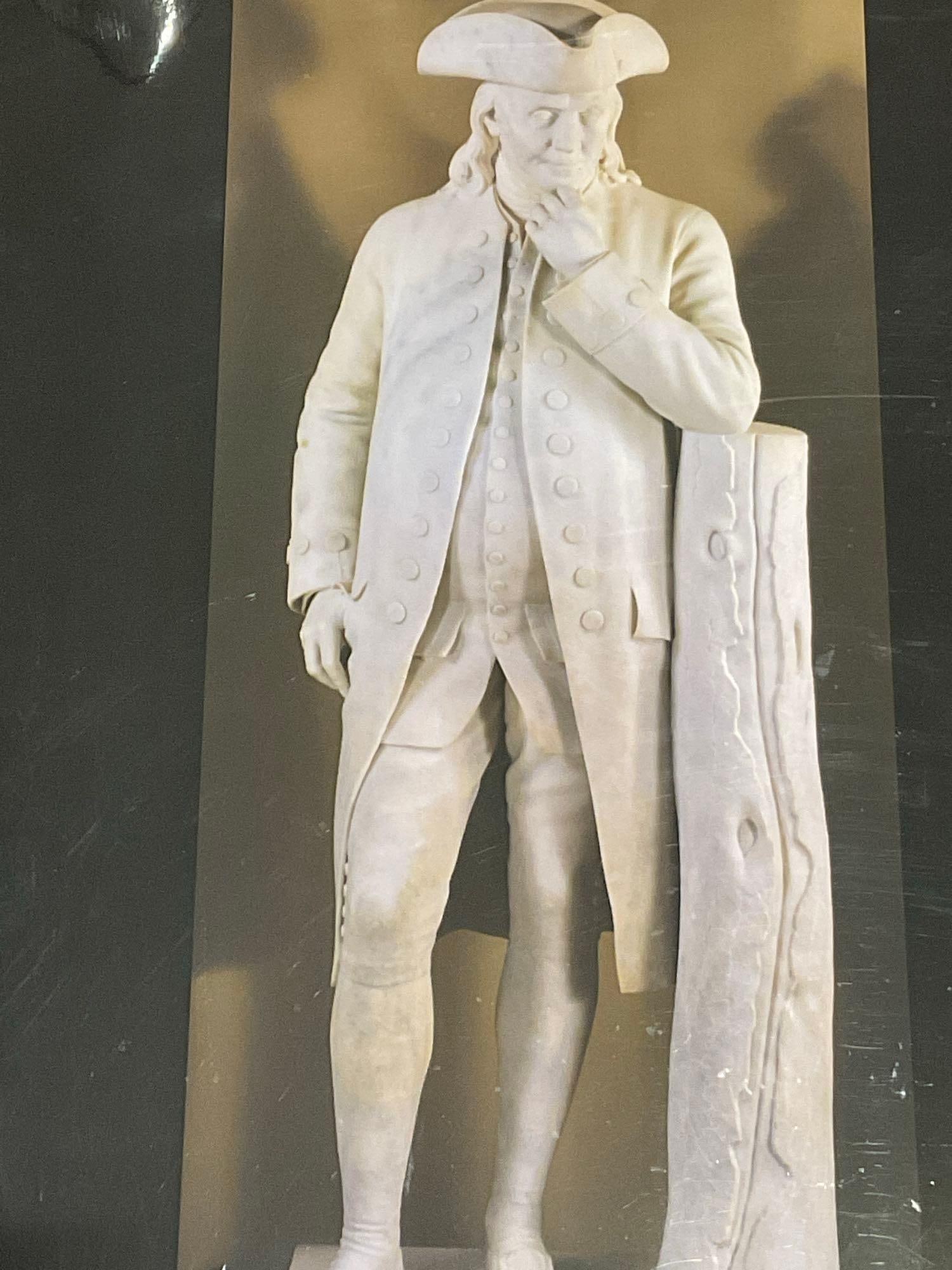 Laminated Poster, double sided, Hiram Powers Statue of Ben F. & Emanuel Leutze Washington Crossing - 2