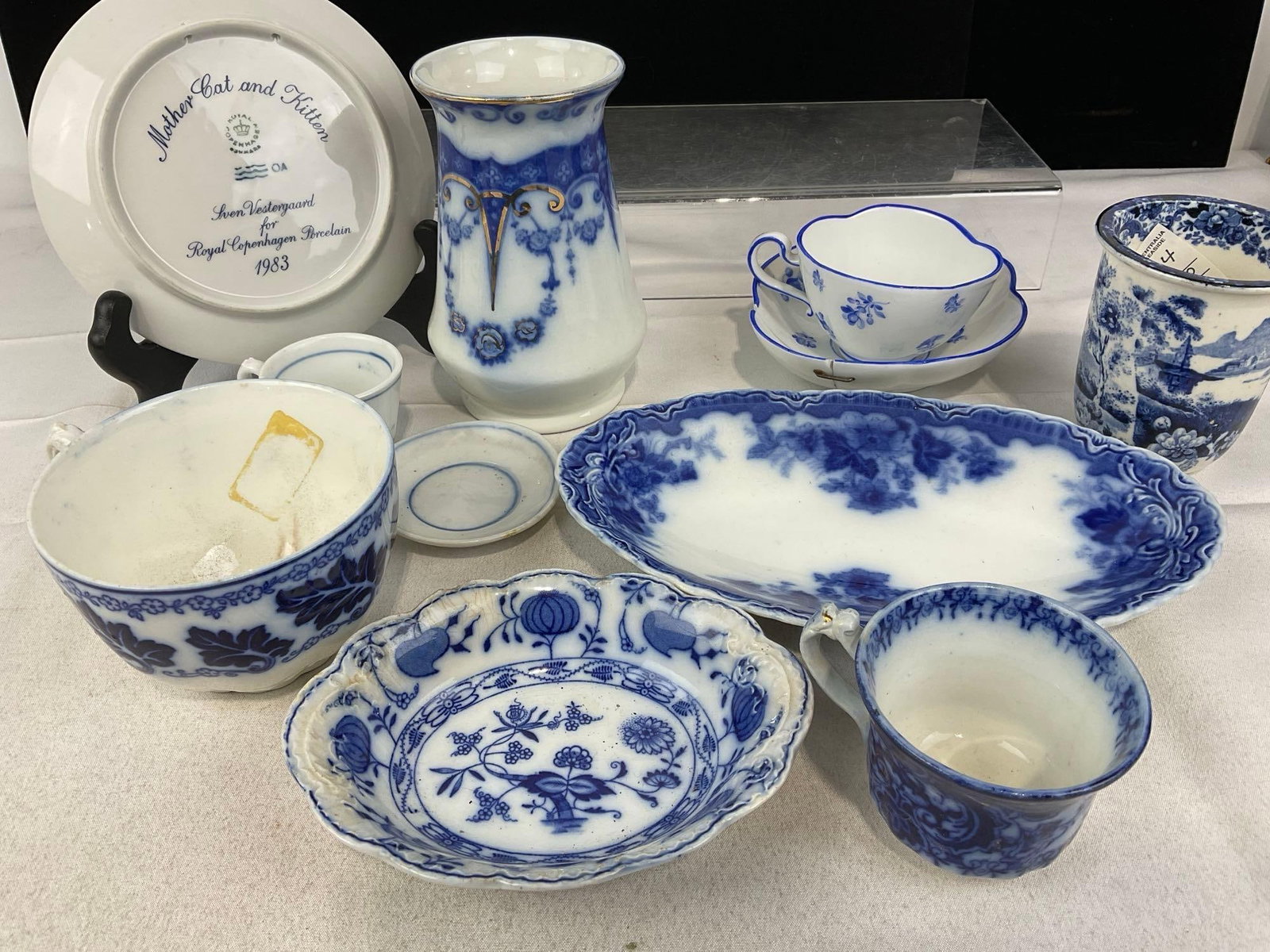 Asst Transferware China, by Minton, Meissen, Johnson Bros, Wood & Son, Myott & Son, Royal Copenha... - 5