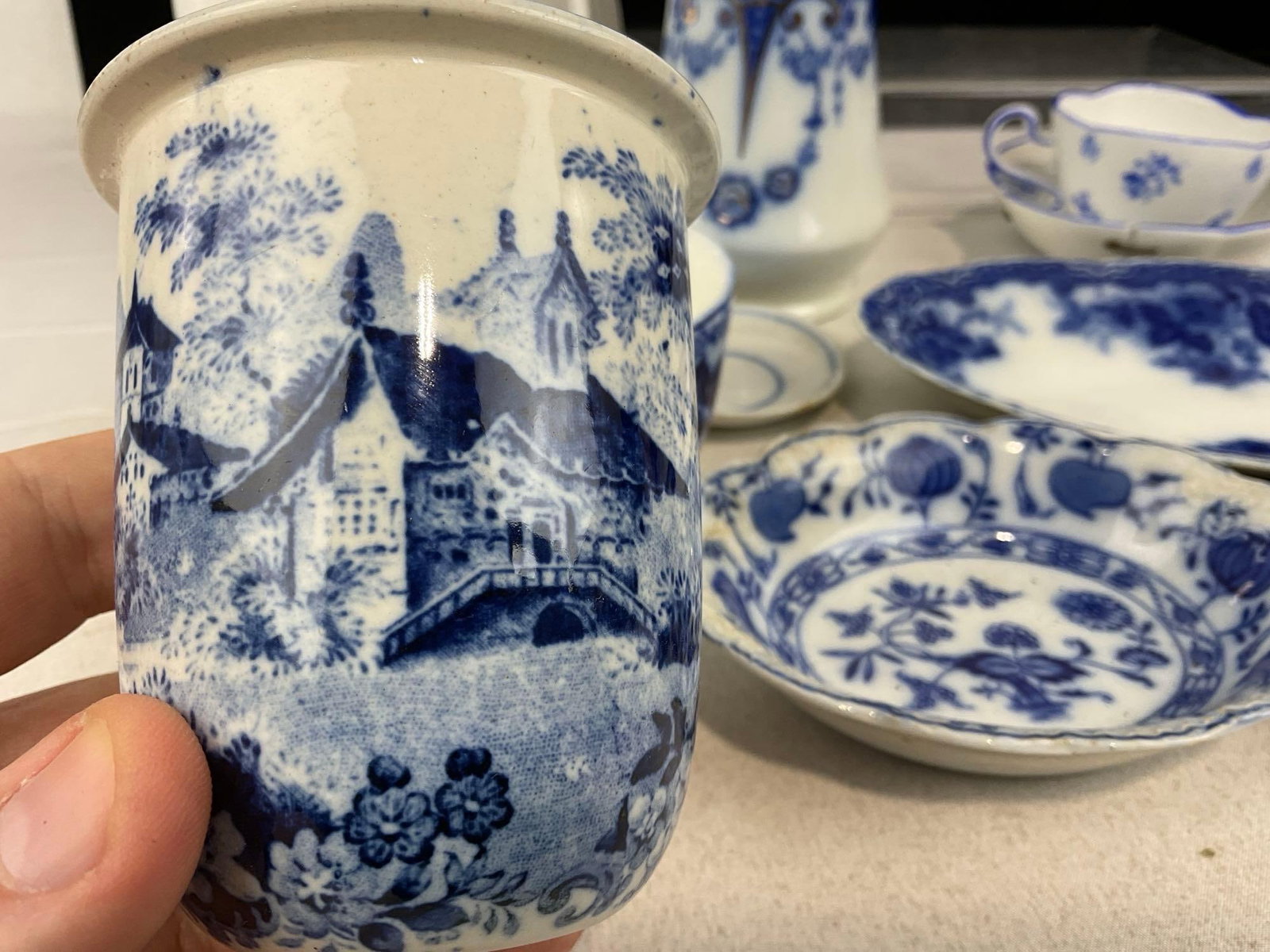 Asst Transferware China, by Minton, Meissen, Johnson Bros, Wood & Son, Myott & Son, Royal Copenha... - 6