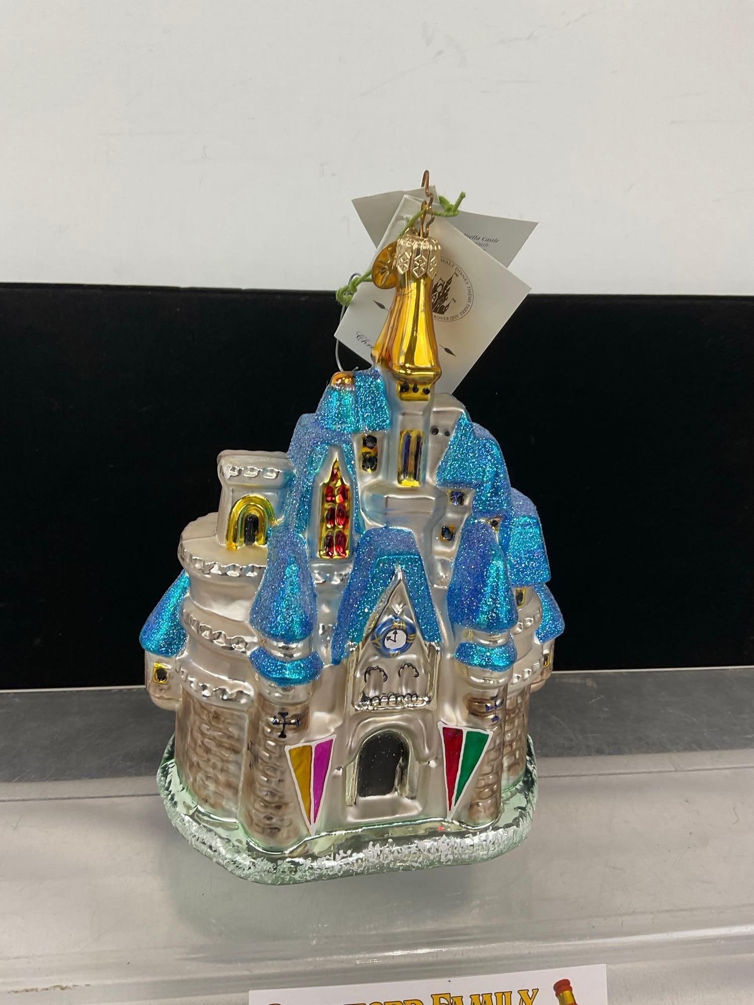 Vintage Disney Cinderellas Castle Christopher Radko Christmas Ornament, w/box, 5h x 10w x 8d inches - 2