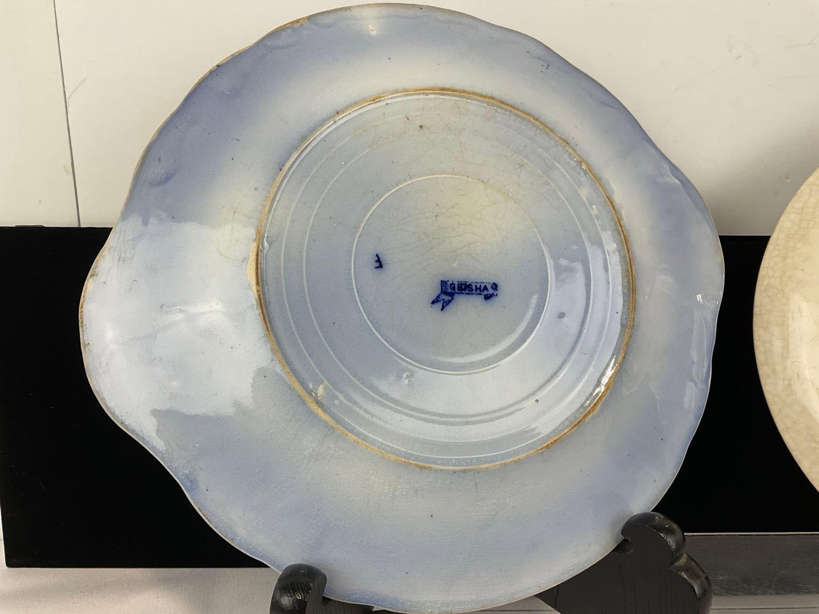 2 Antique Flow Blue & Transferware Plates, Tea Plate & Allerton Kenilworth Plate (w/crack) - 5