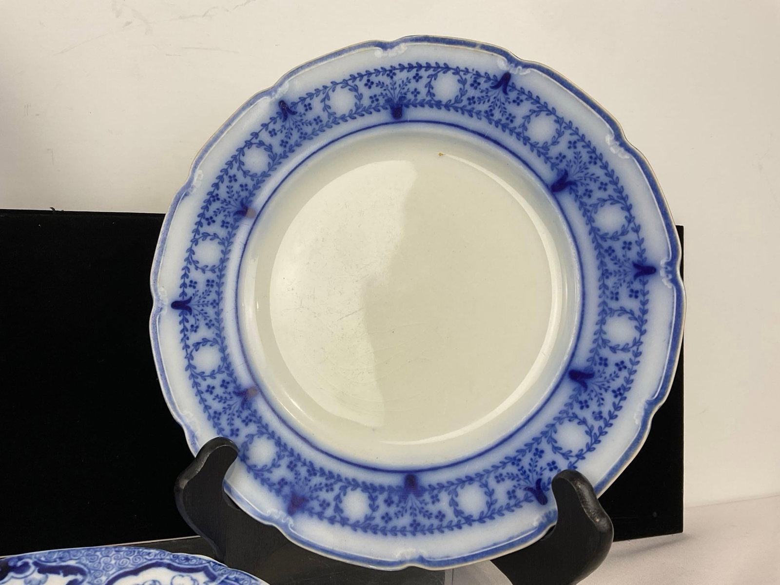 3 Flow Blue & Transferware Plates, Wood & Sons Pekin Pattern, W.H.Grindley & Co, & Cauldon Candia - 2