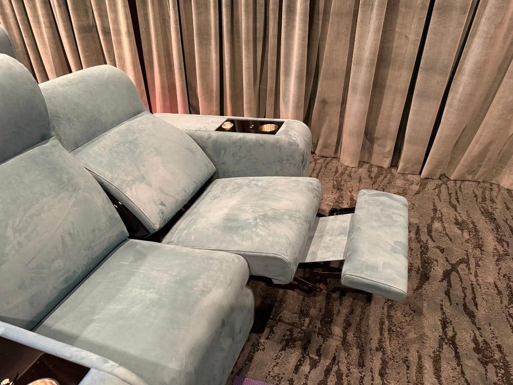 High End Luxurious Vismara Italian Design "Sala Cinema" Teal Home Theater Reclining Love Seat - 6