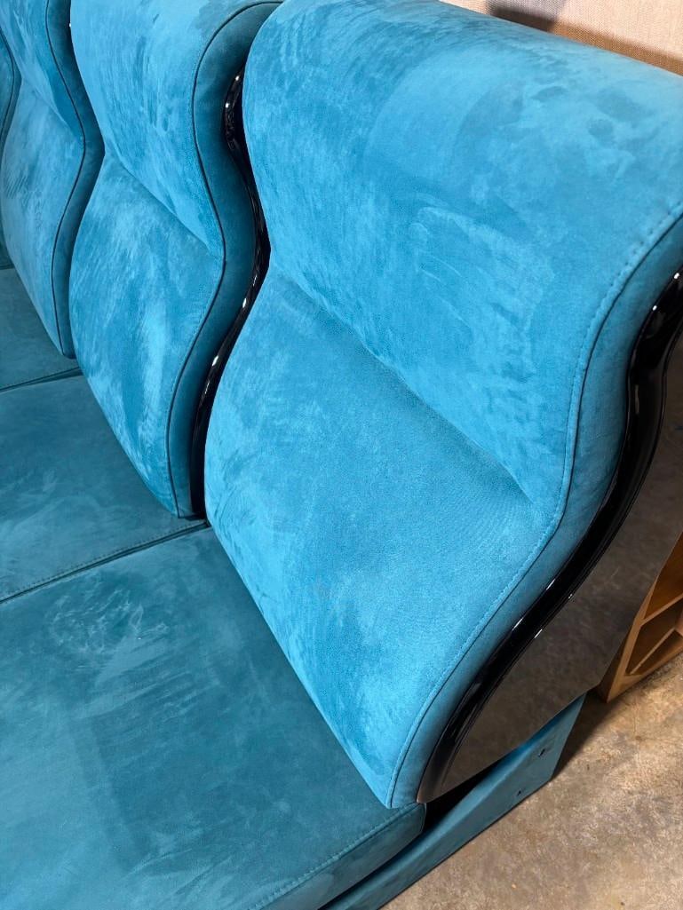 High End Luxurious Vismara Italian Design "Sala Cinema" Teal Home Theater Reclining Love Seat - 7